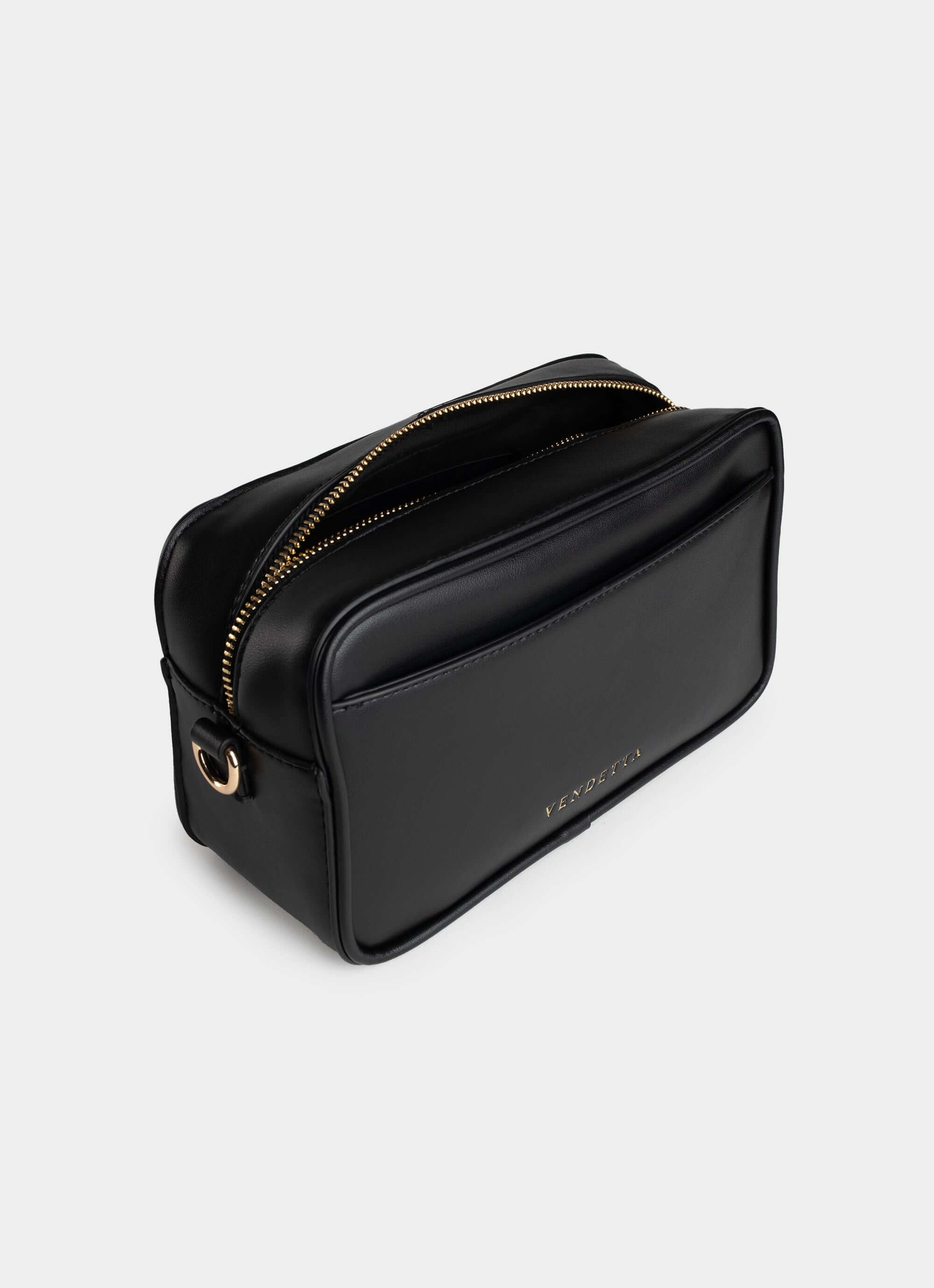 PU leather Vault Bag – black with gold zipper – Vendetta Jewellery