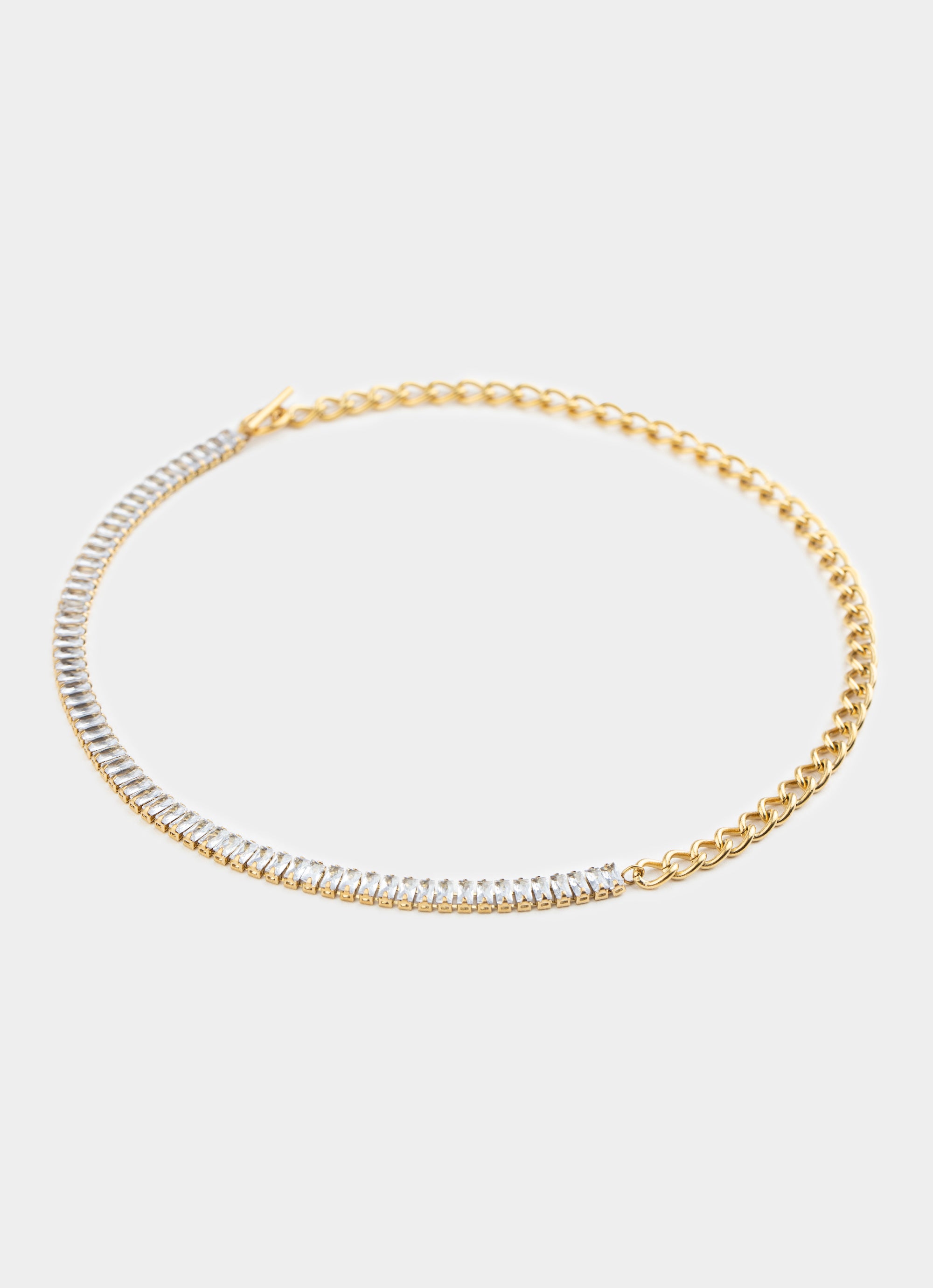 Bar and Clasp Double Necklace - 18K Gold Plated