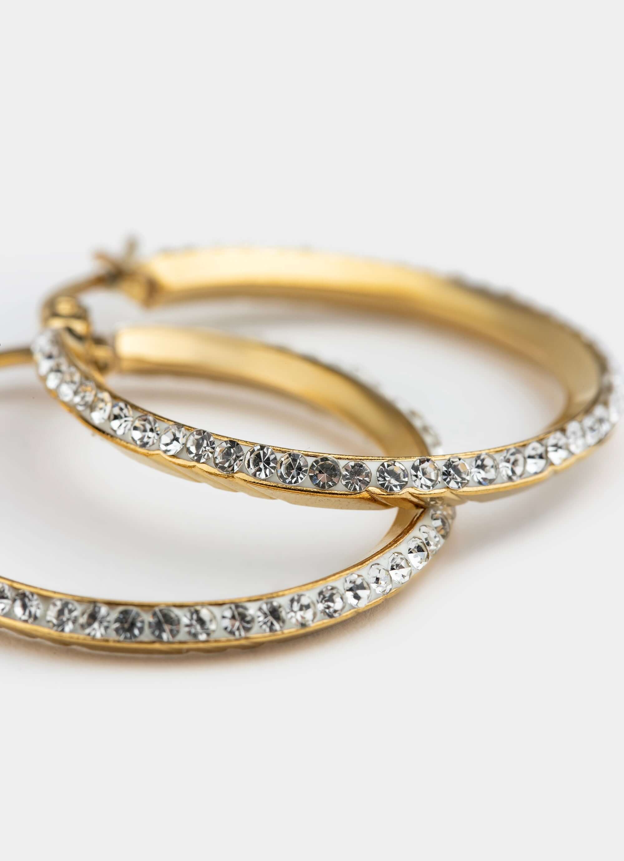 Ice Hoop Earring - 18K Gold Plated