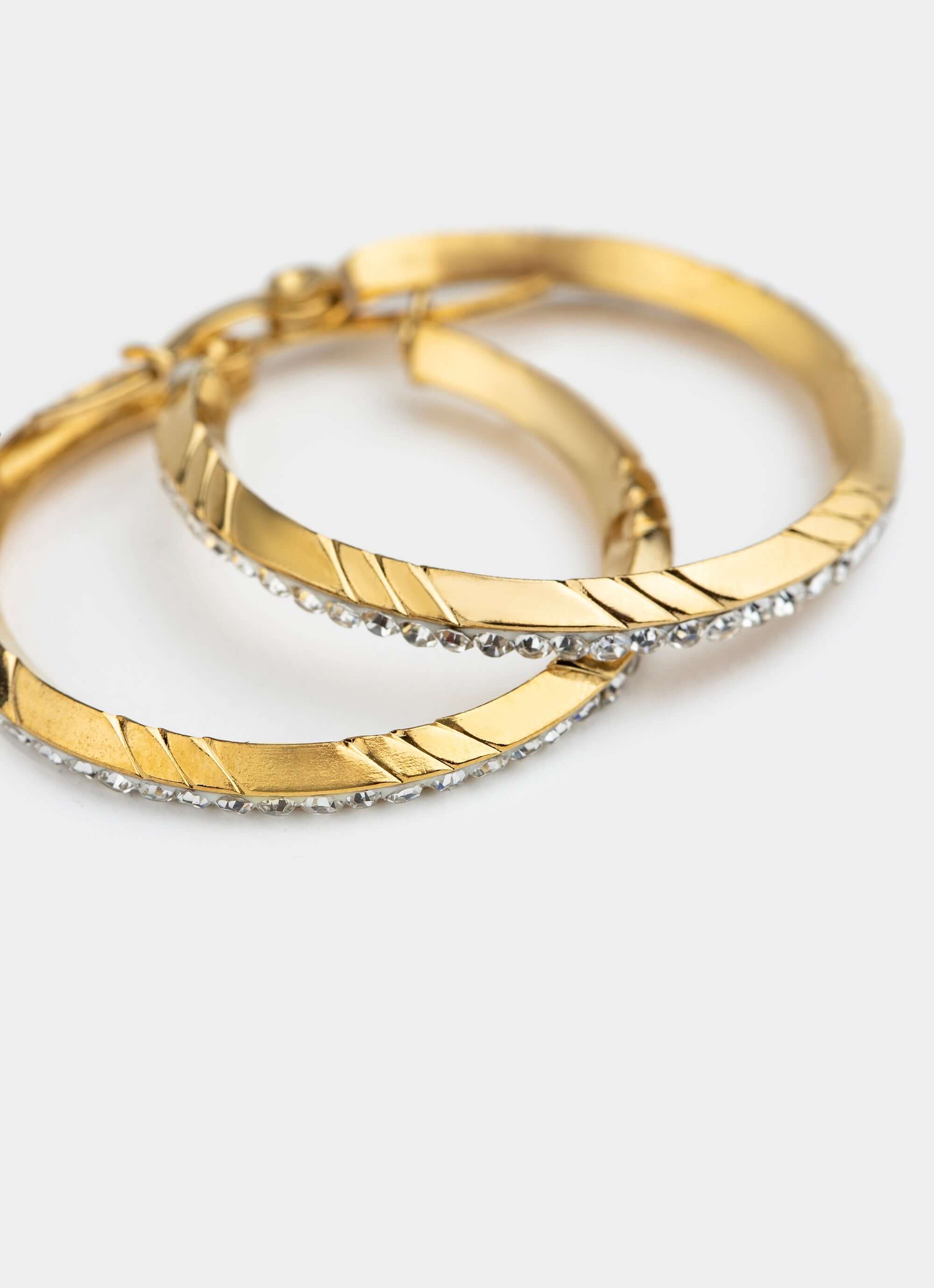 Ice Hoop Earring - 18K Gold Plated