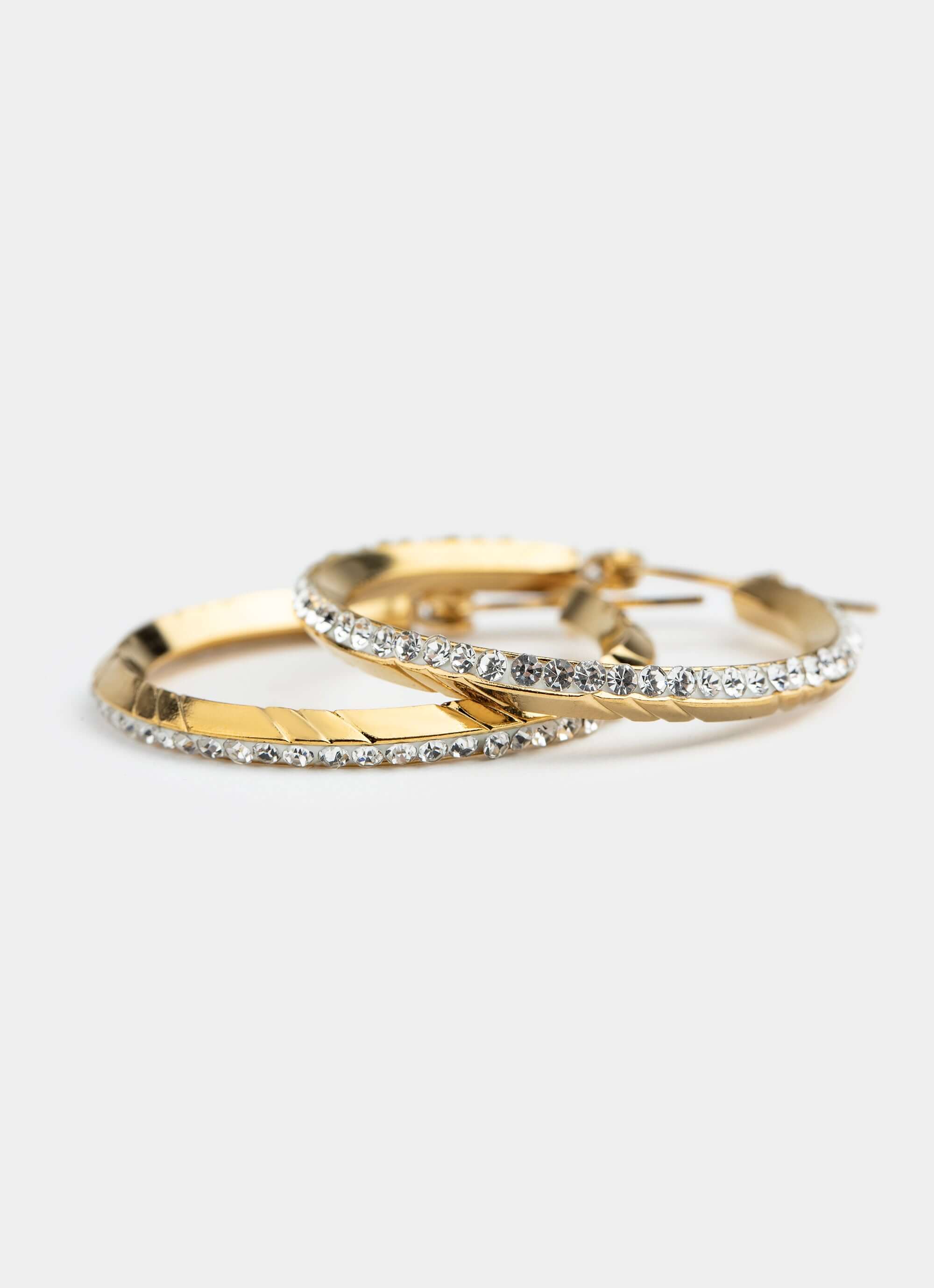 Ice Hoop Earring - 18K Gold Plated
