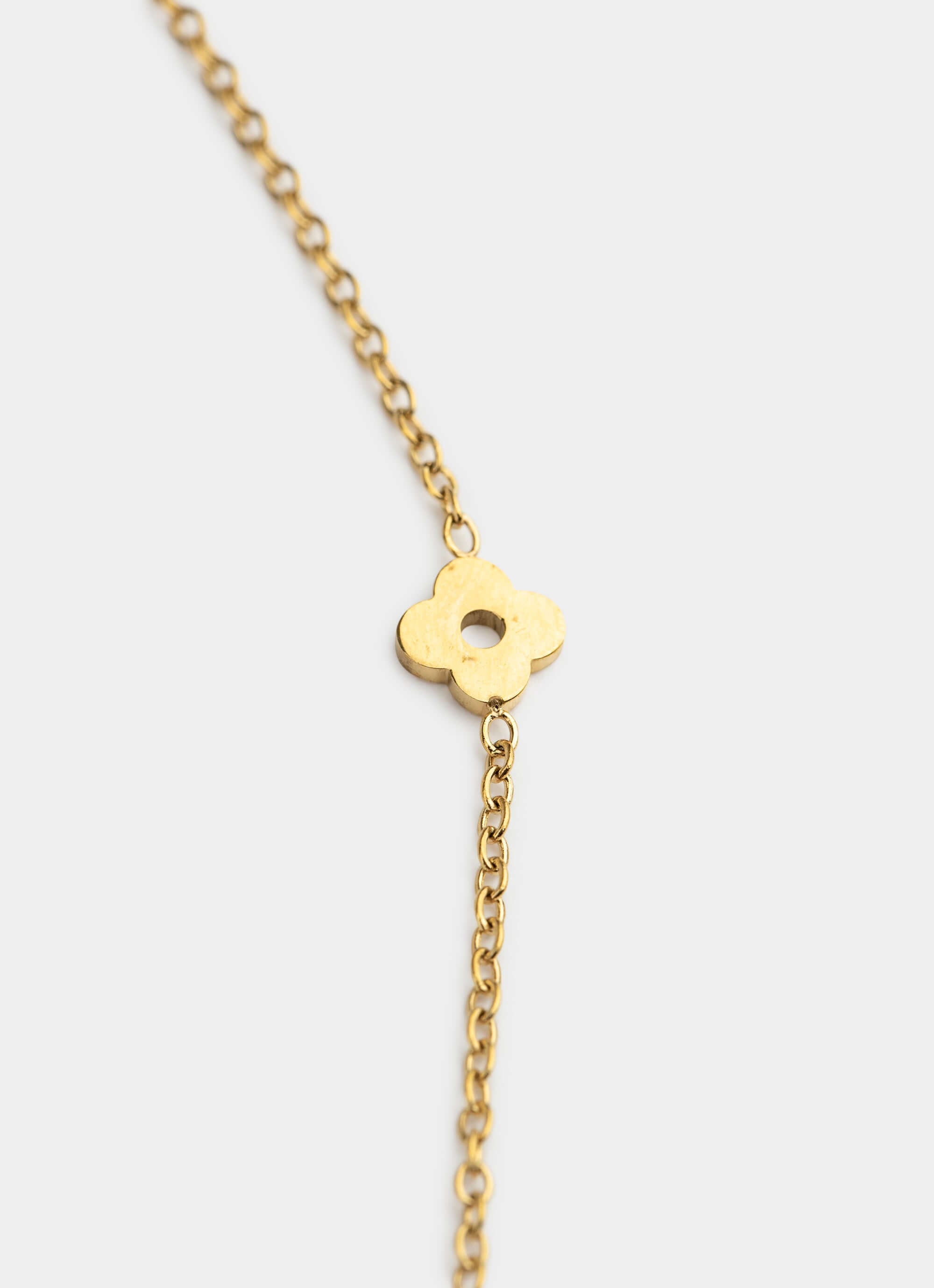 Four Leaf Clover Mini Charm Necklace - 18K Gold Plated