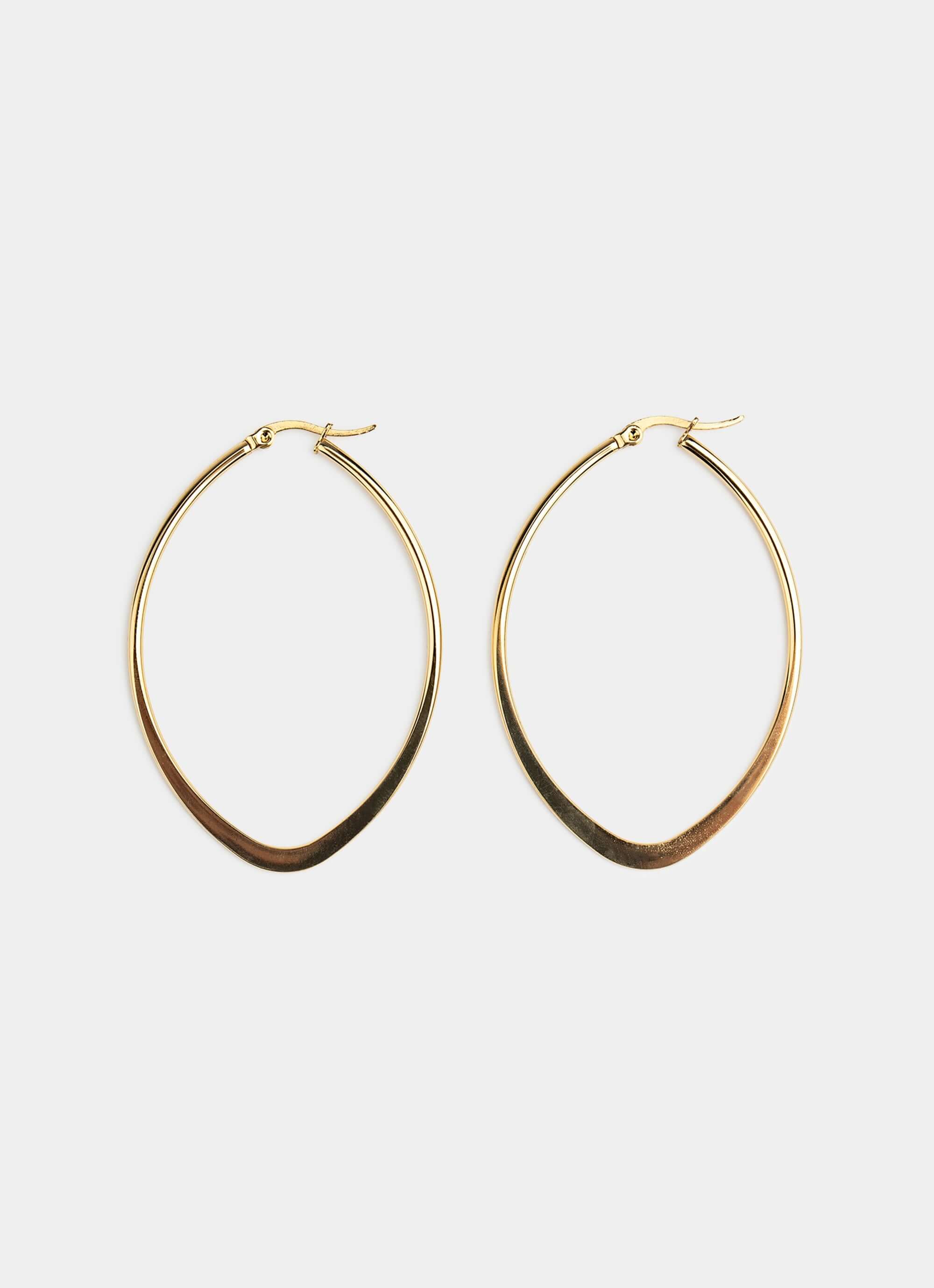 Flat Hoop Earrings - 18K Gold Plated