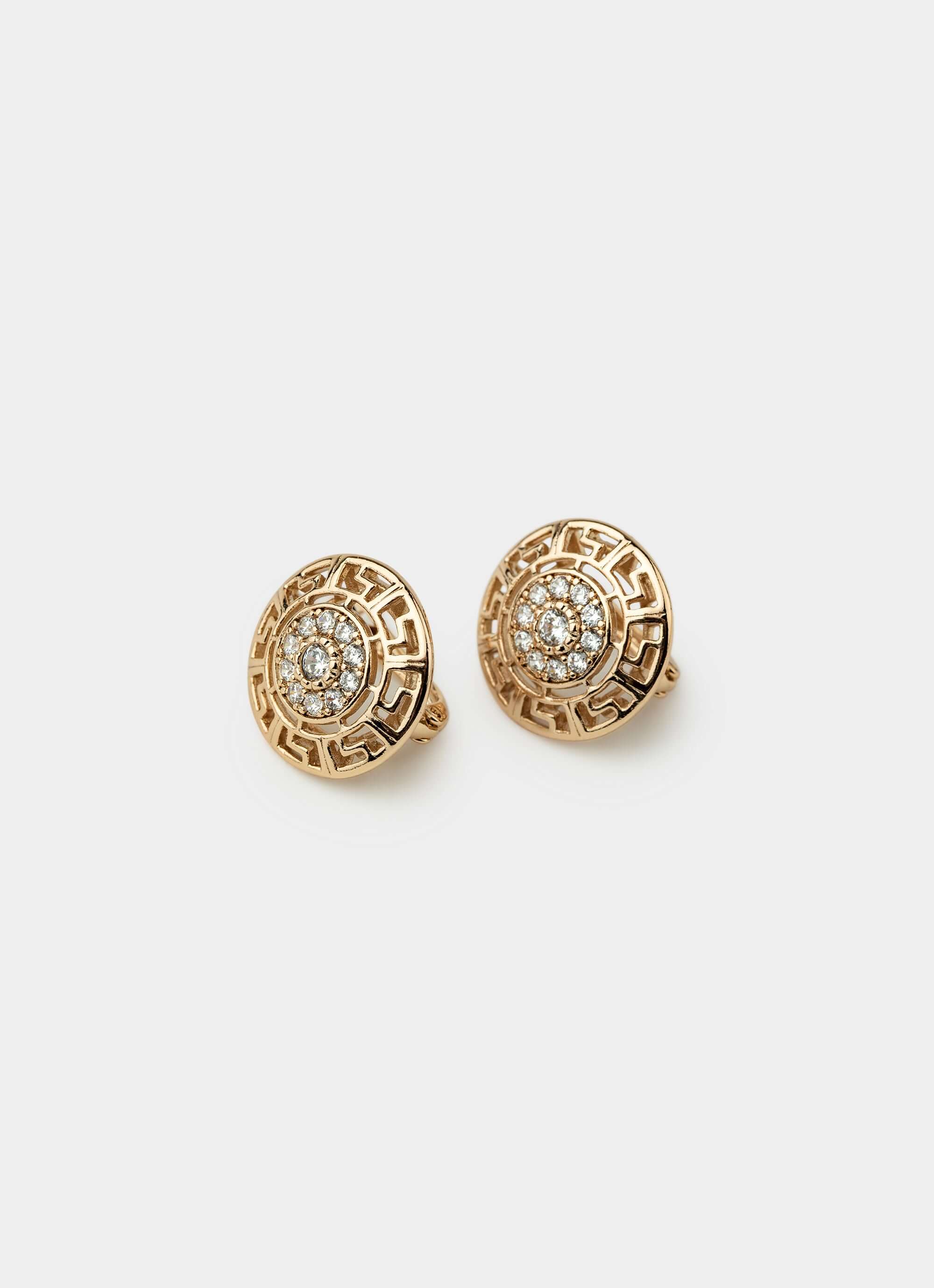 Greca Icy Shield Earring - Rose Gold Plated
