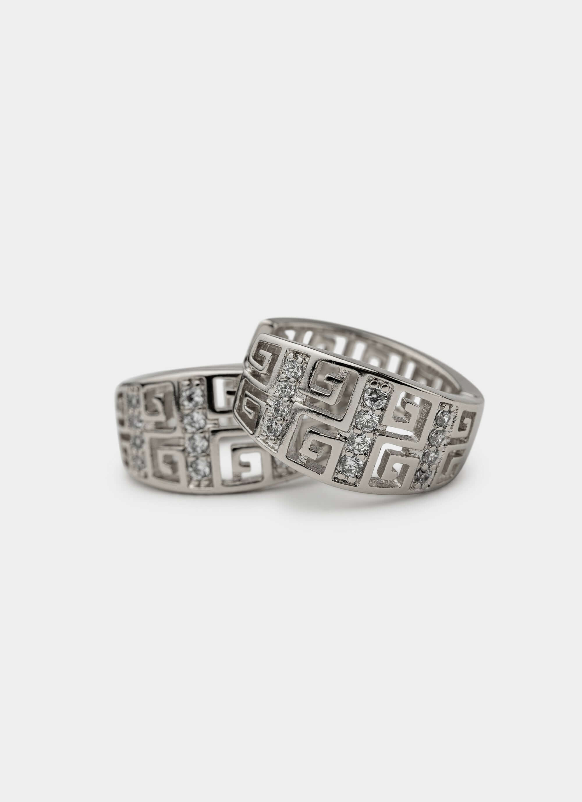 Greca Icy Band Earring - Stainless Steel