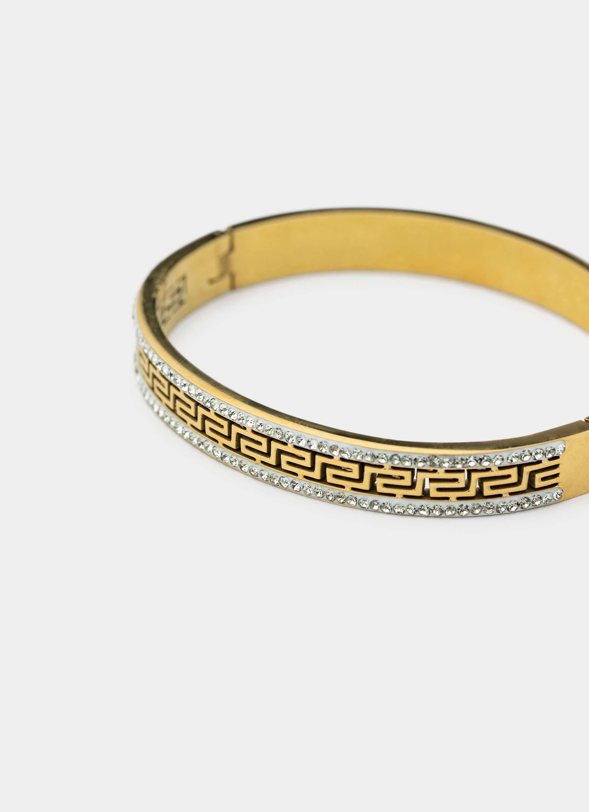 Greca Icy Bangle - 18K Gold Plated