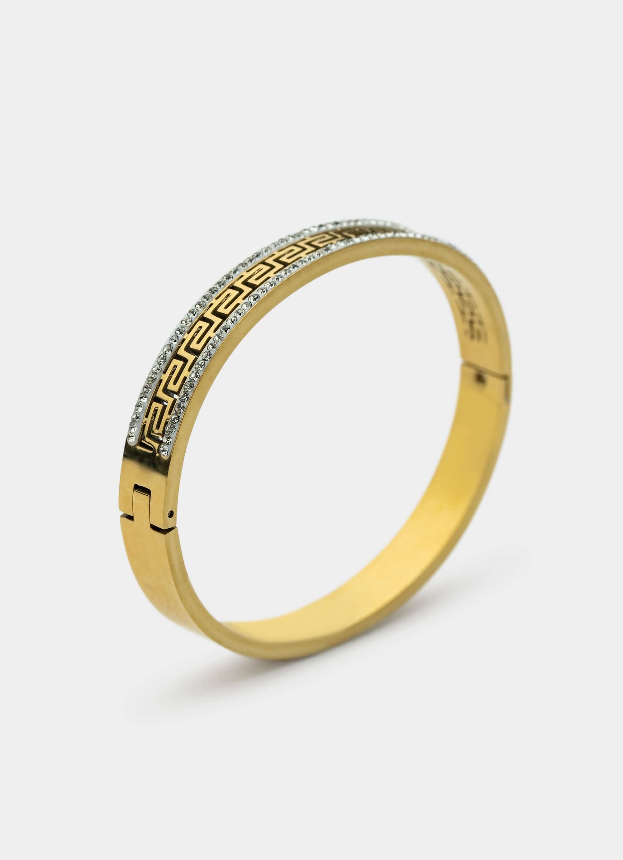Greca Icy Bangle - 18K Gold Plated