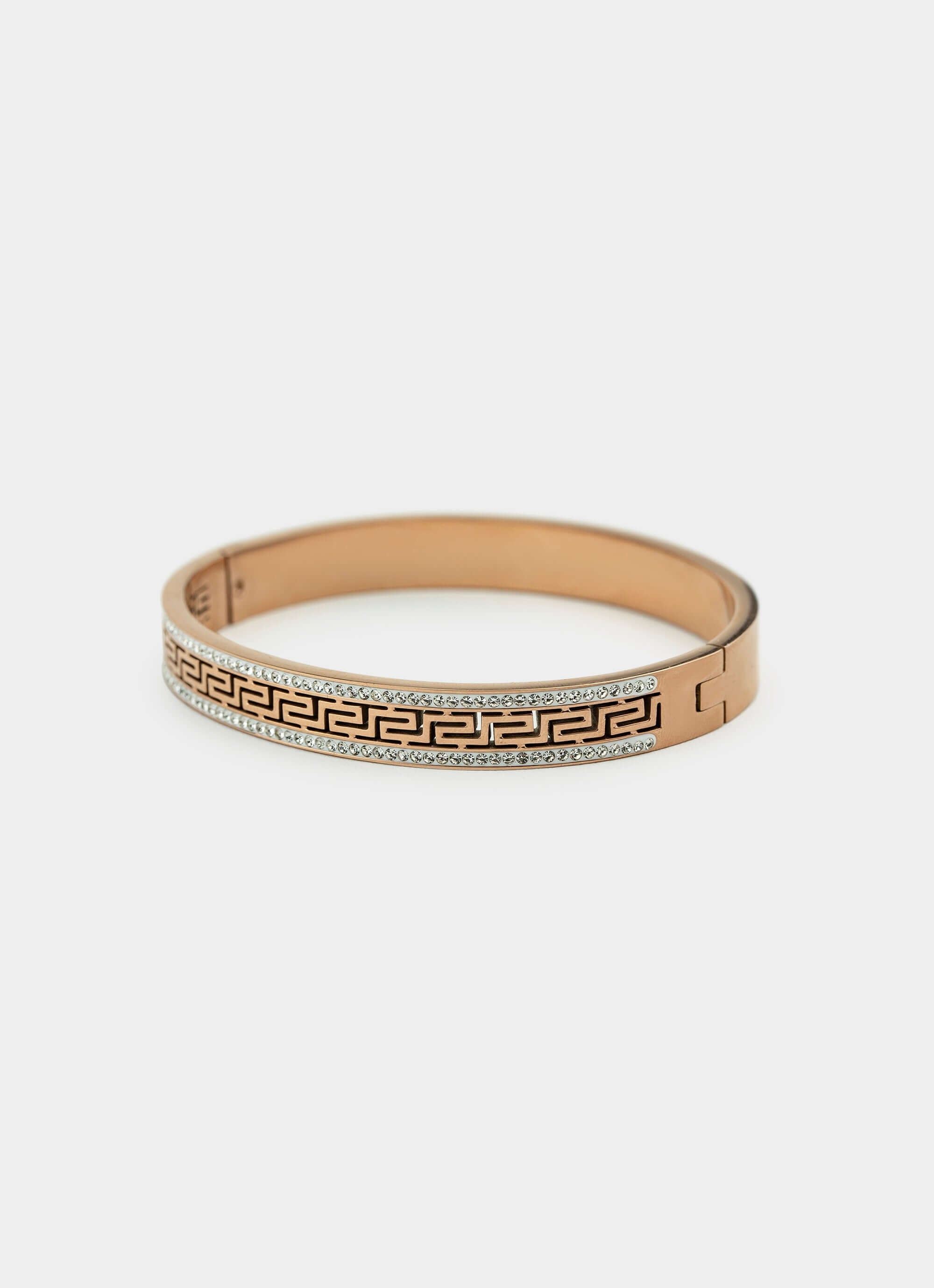 Greca Icy Bangle - Rose Gold Plated