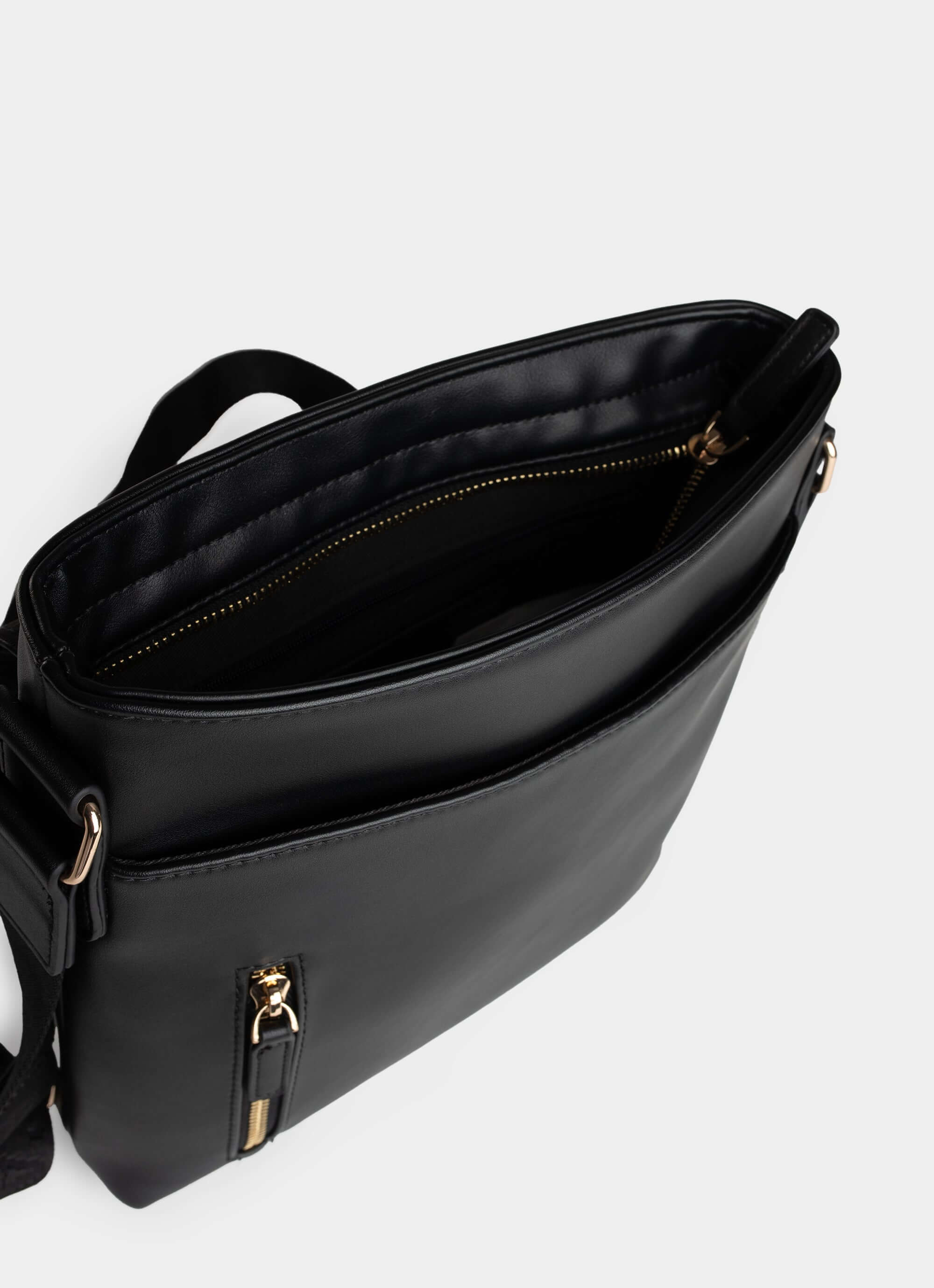 PU Leather Reign Cross Body Bag – open top view – Vendetta Jewellery