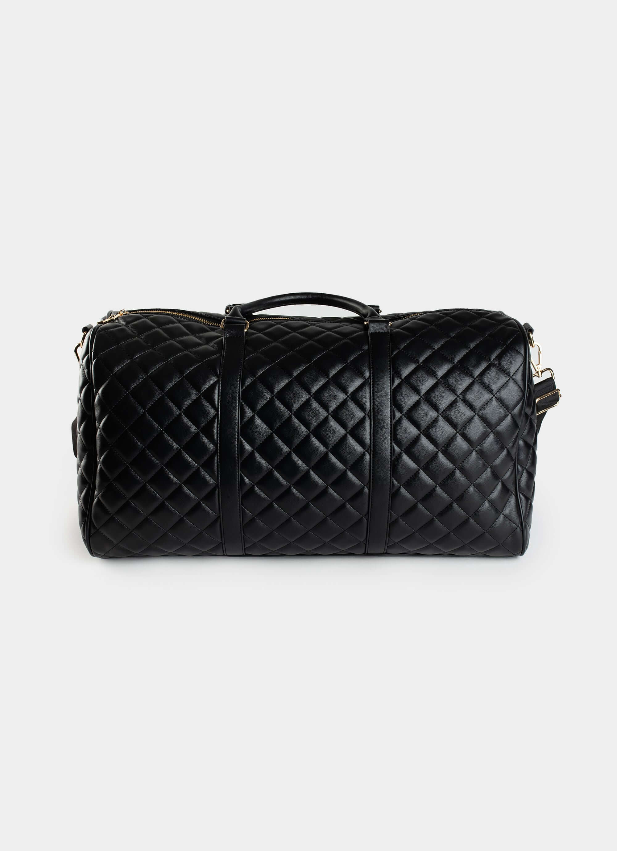 PU leather duffle – quilted black design – Vendetta Jewellery