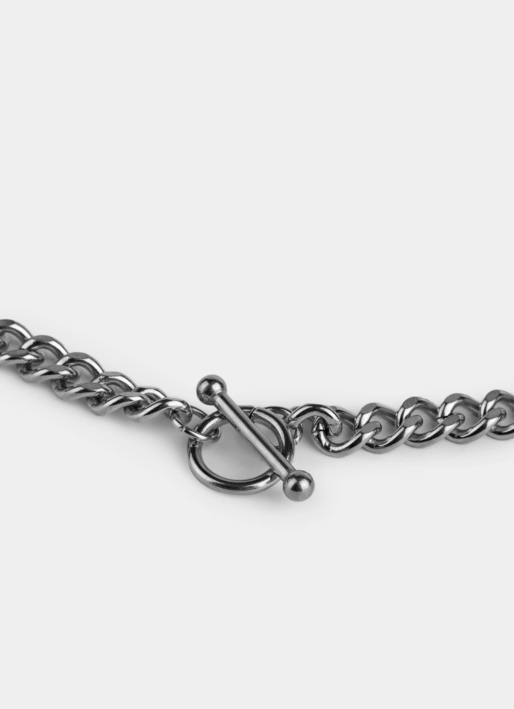 Stainless Steel Bar Clasp Cuban Chain – polished clasp detail – Vendetta Jewellery