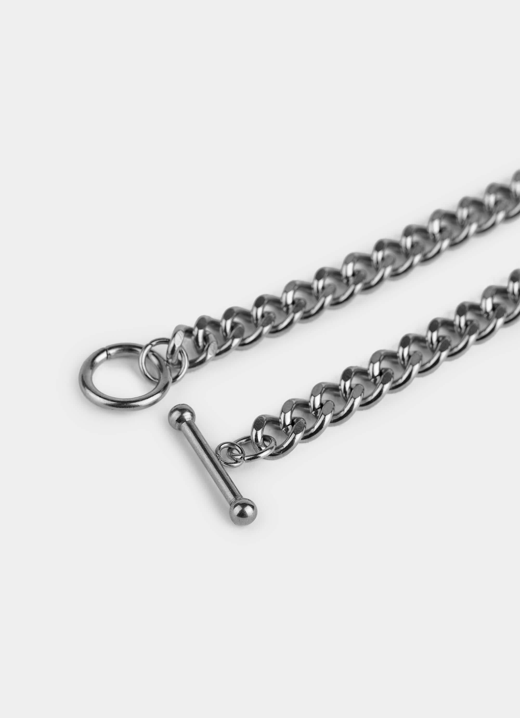 Stainless Steel Bar Clasp Cuban Chain – polished link design – Vendetta Jewellery