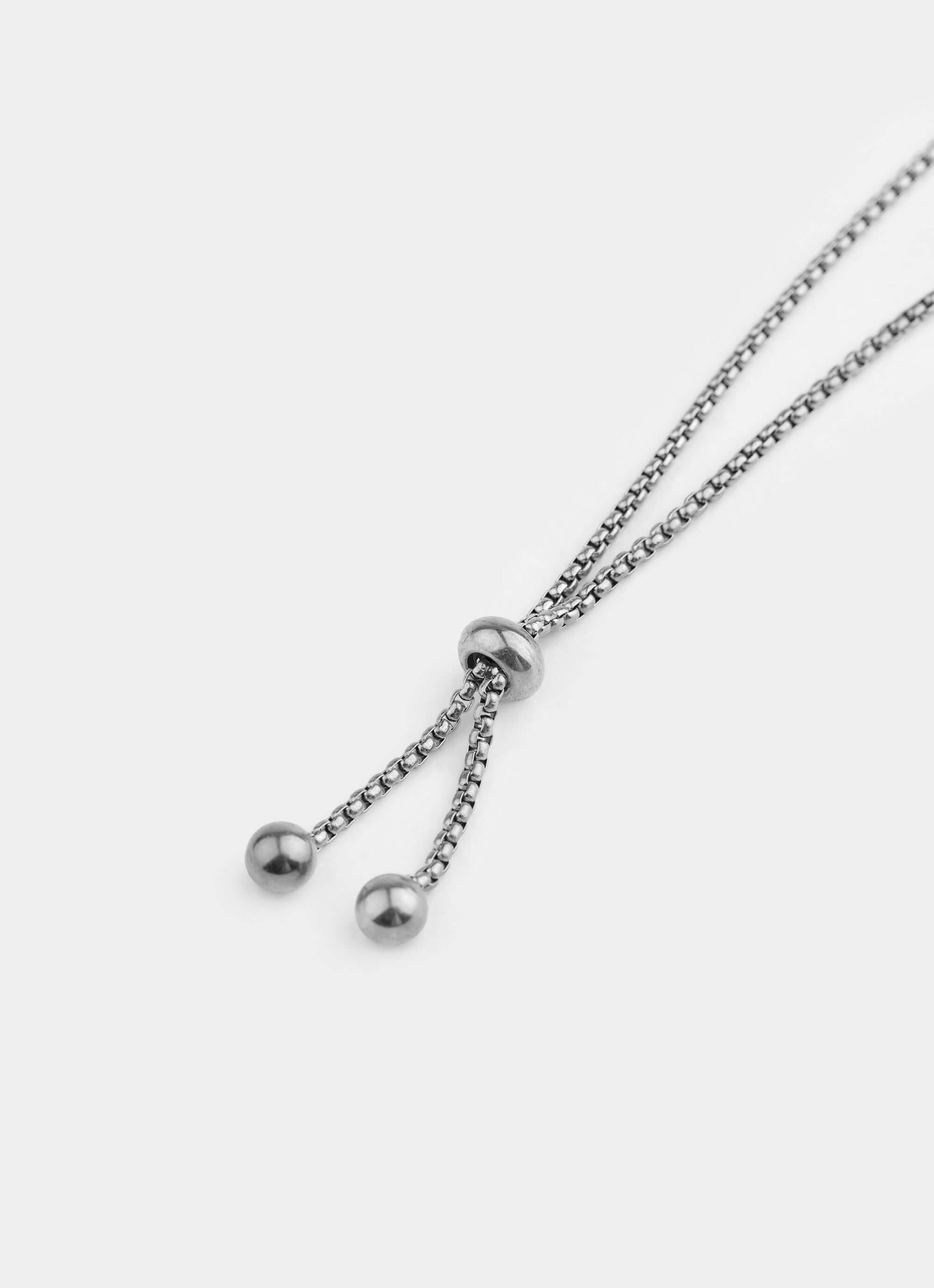 stainless steel necklace – adjustable with beads – Vendetta Jewellery