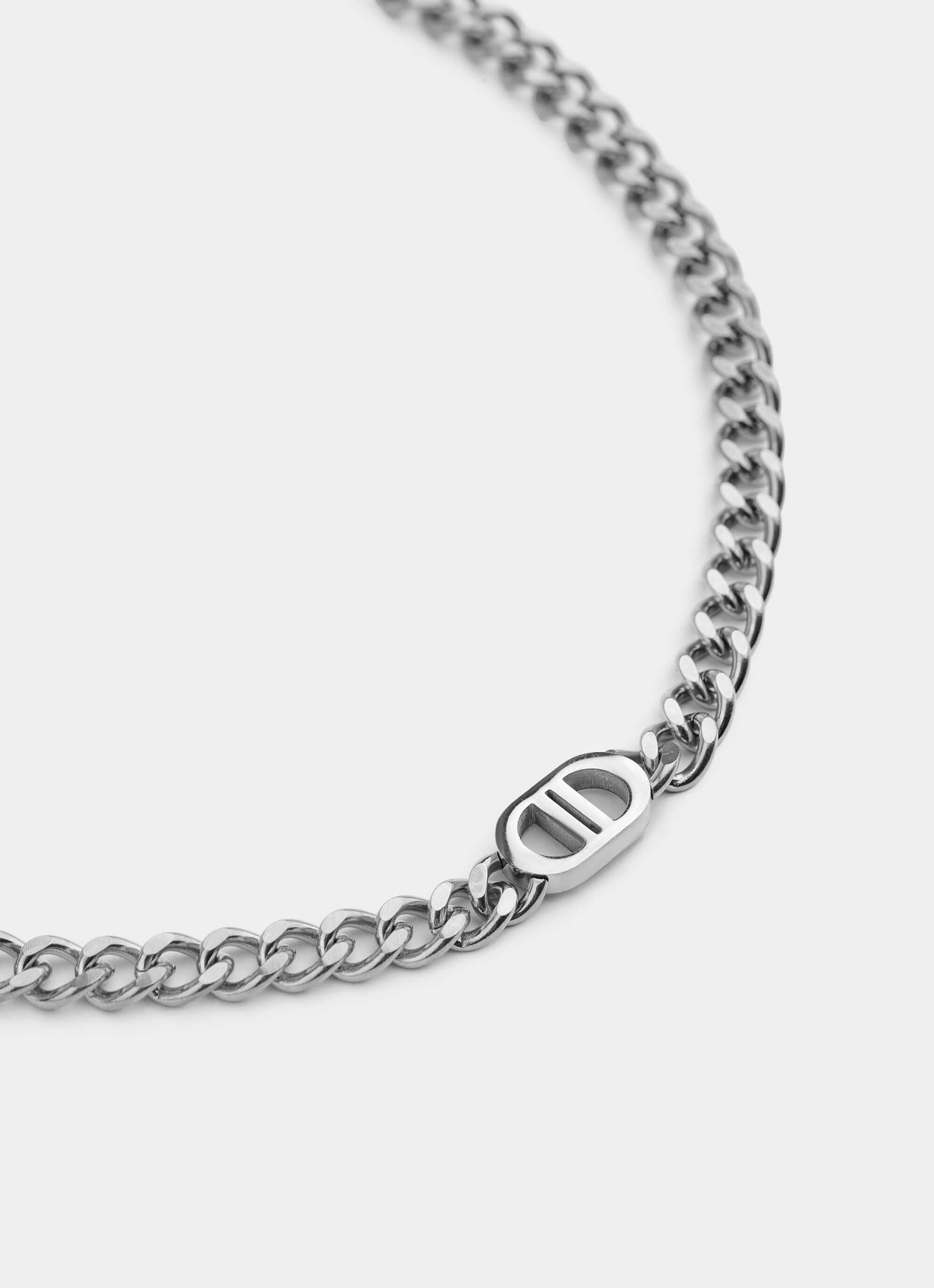 Stainless Steel Mono Necklace – Chain detail – Vendetta Jewellery