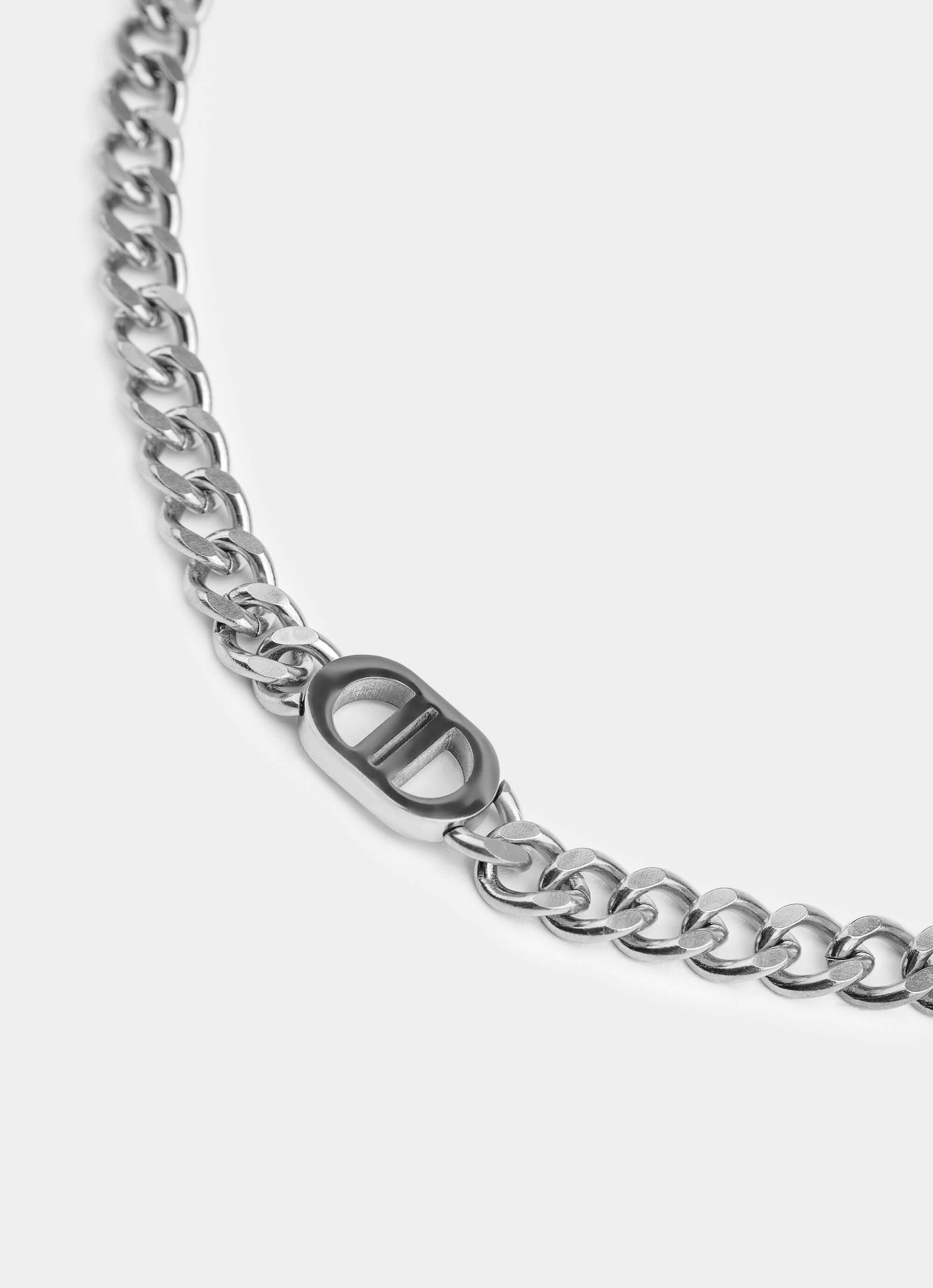 Stainless Steel Mono Necklace – chain detail – Vendetta Jewellery