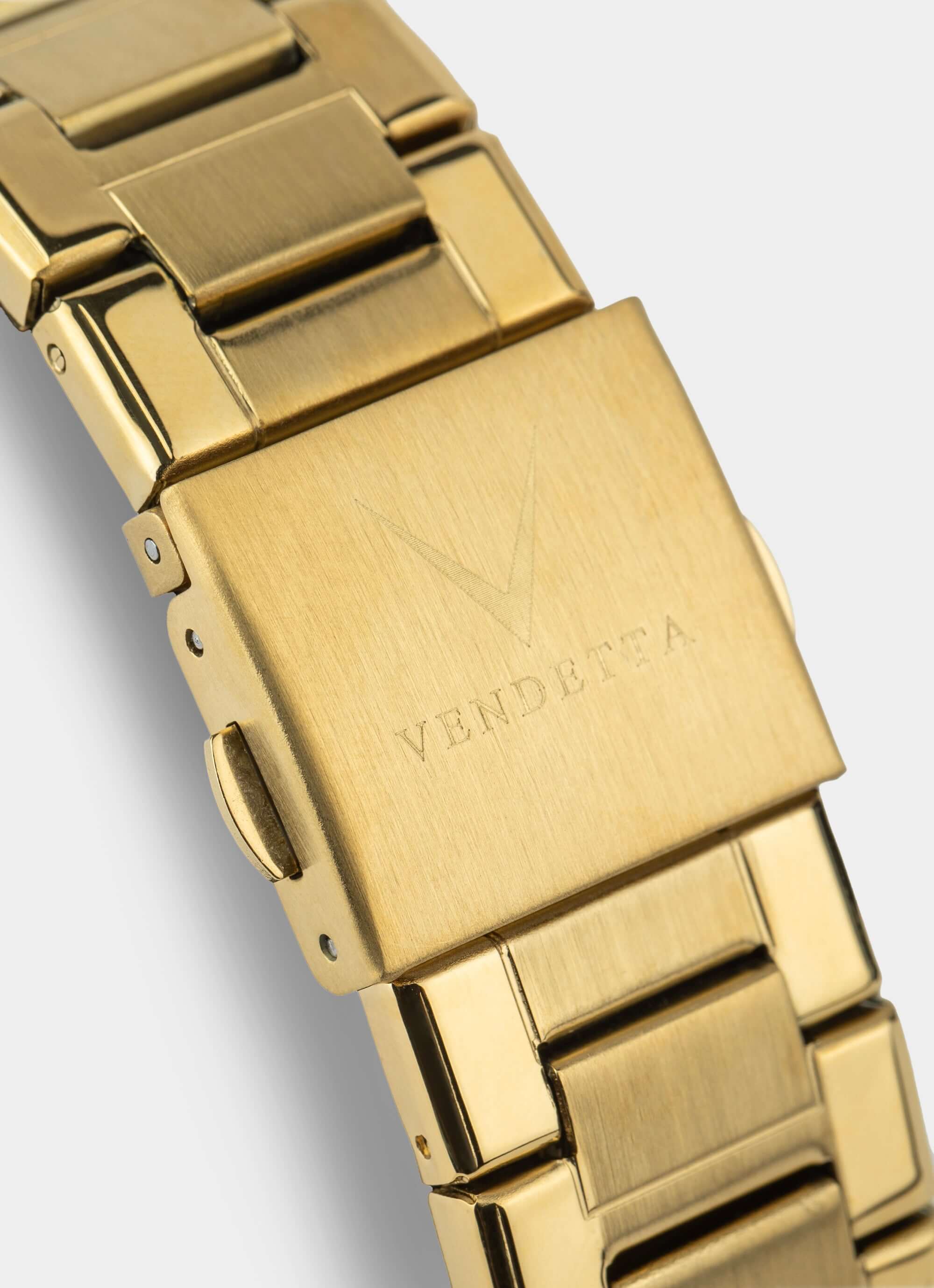 stainless steel watch band – gold finish – Vendetta Jewellery