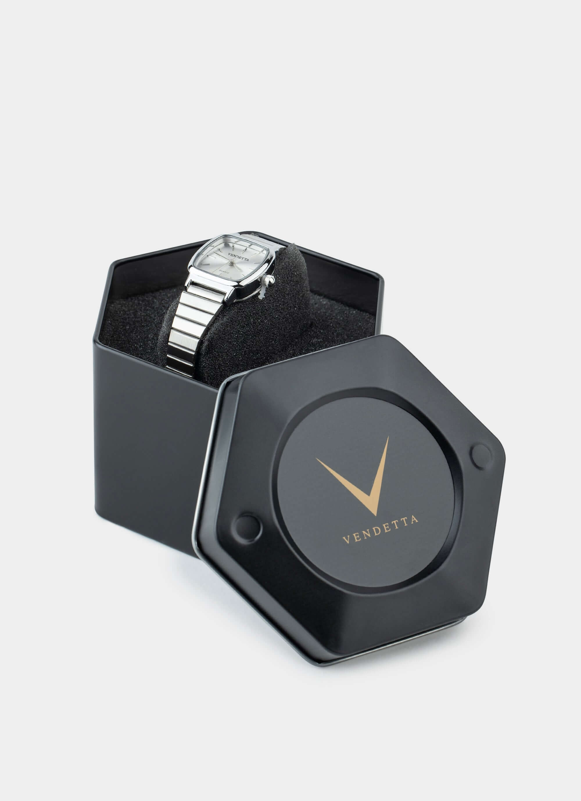 stainless steel watch – black box – Vendetta Jewellery