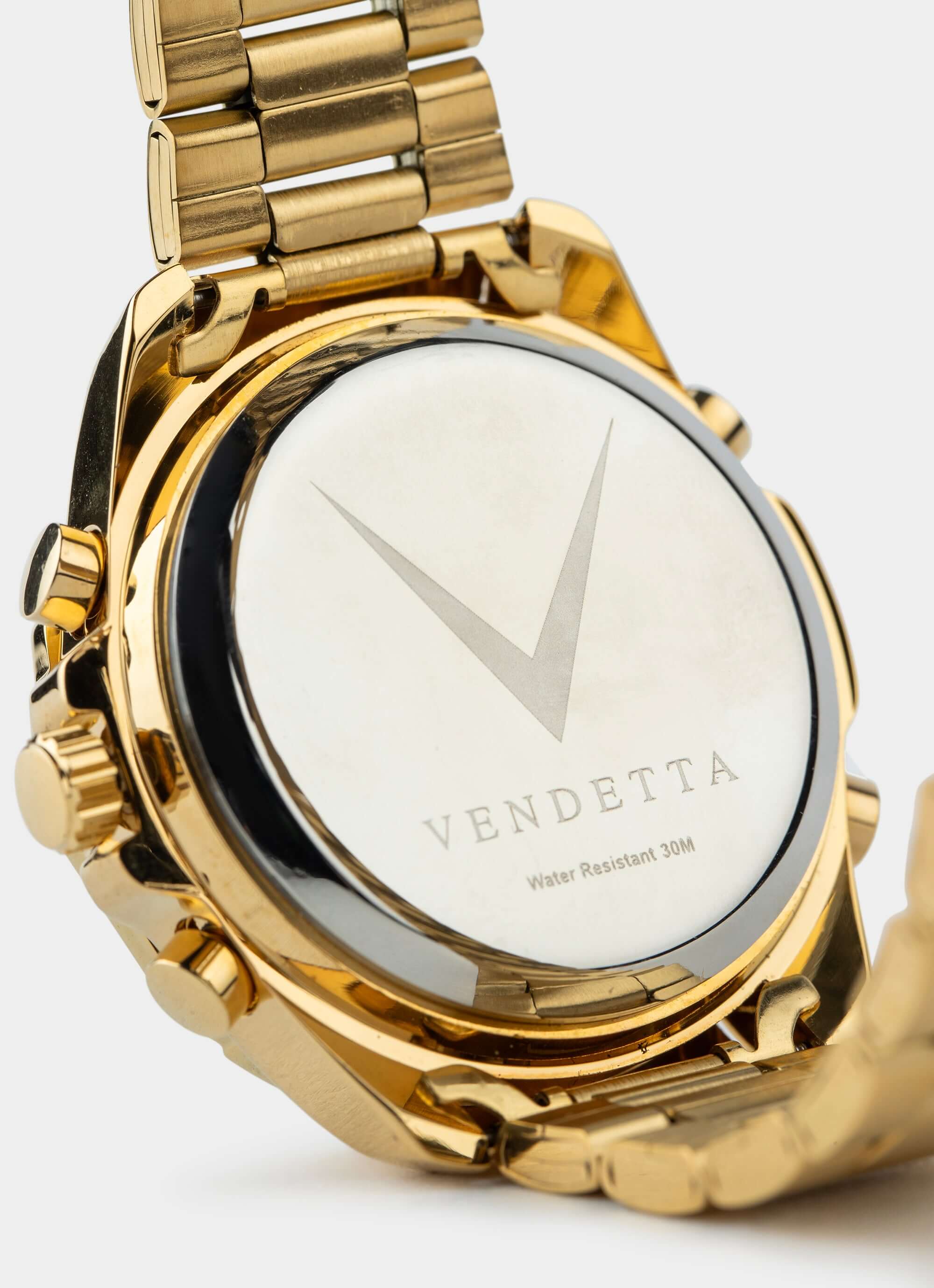 Metal watch back – Vendetta Apex Watch - Gold/Black – Vendetta Jewellery