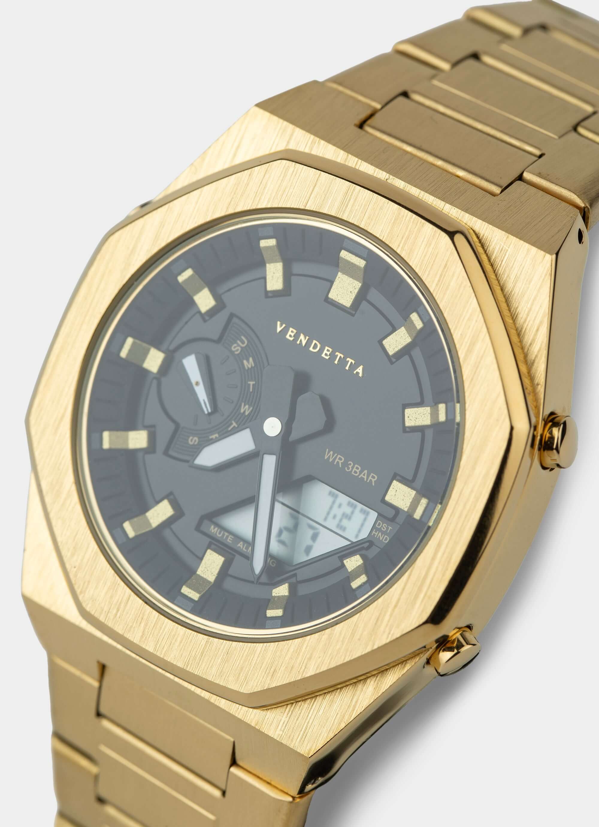 Stainless steel watch – Gold/Black – Vendetta Jewellery