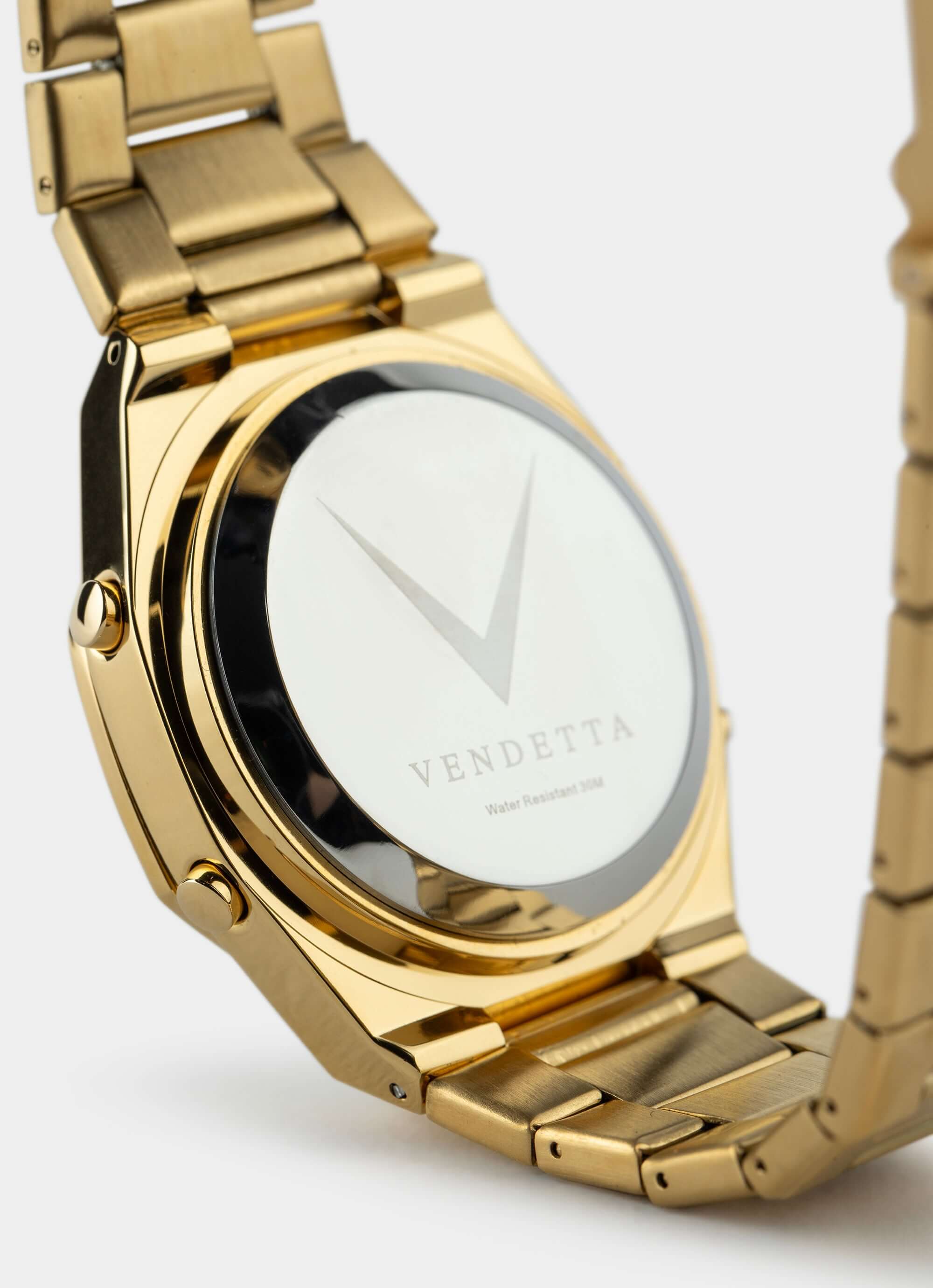 Gold stainless steel watch – Vendetta logo detail – Sovra Watch - Gold/Black – Vendetta Jewellery
