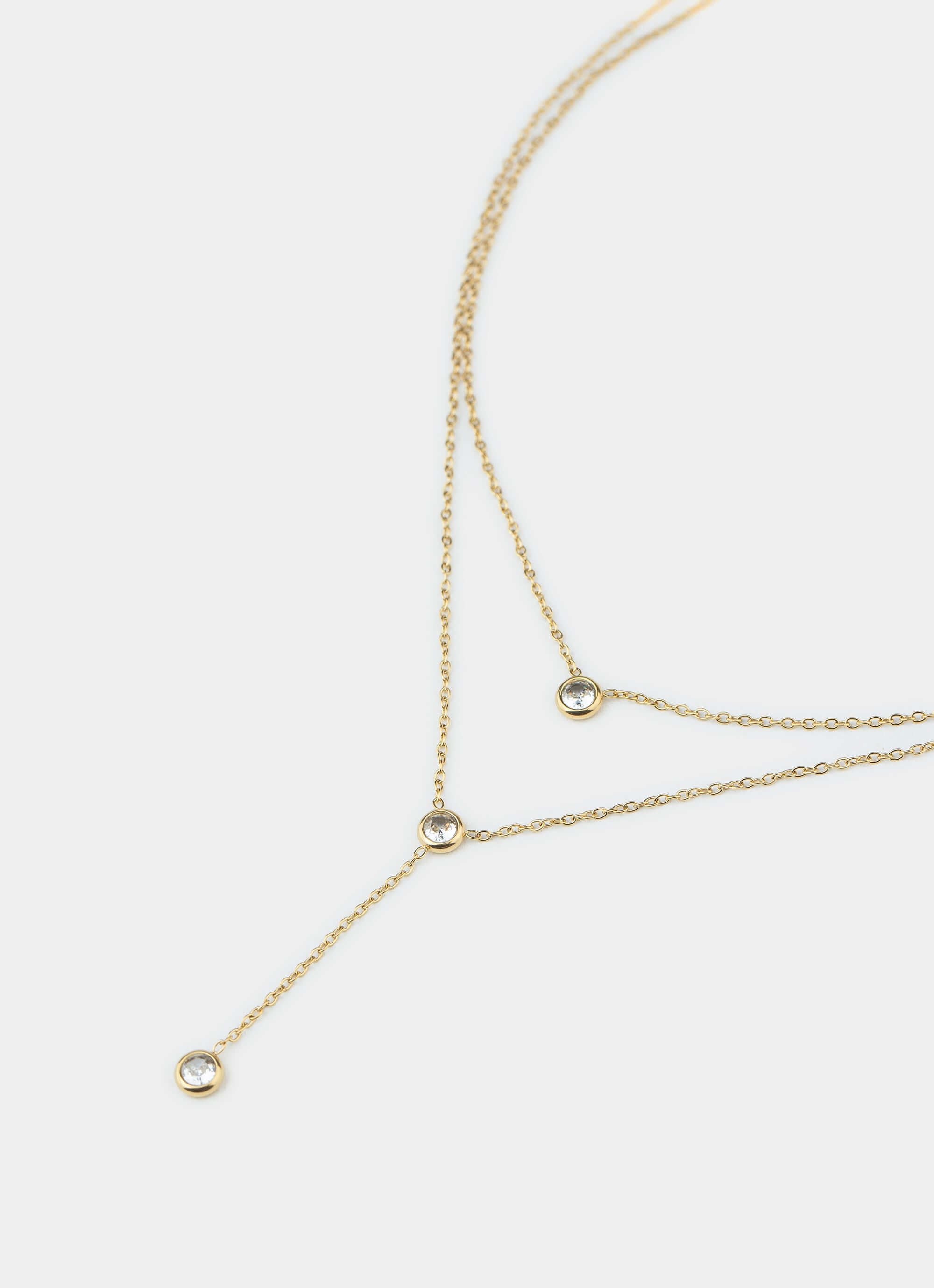 Stainless steel necklace – Mini Stud Stacker Necklace - 18k Gold Plated – Vendetta Jewellery