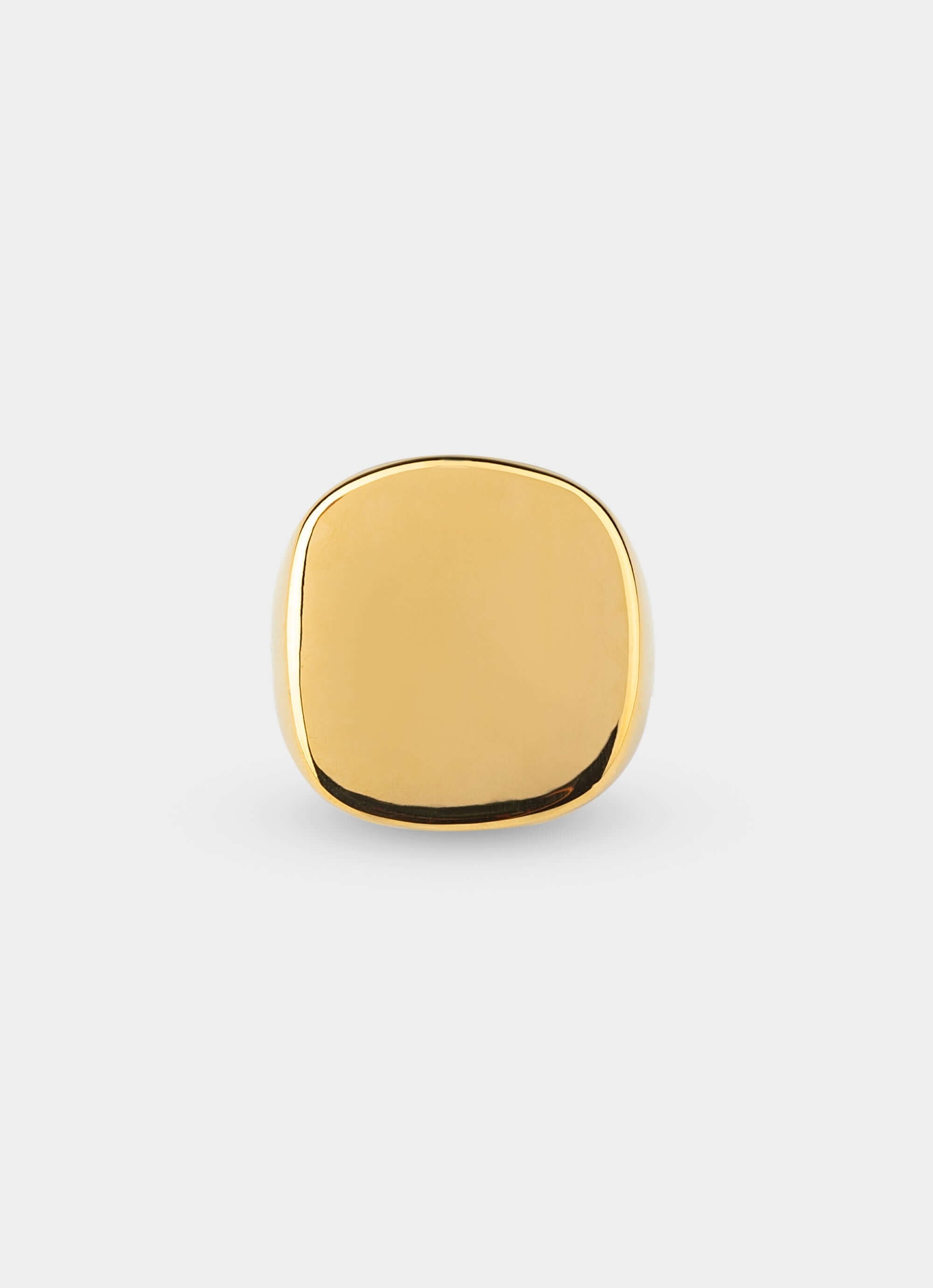 18k gold plated rounded signet ring – Vendetta Jewellery