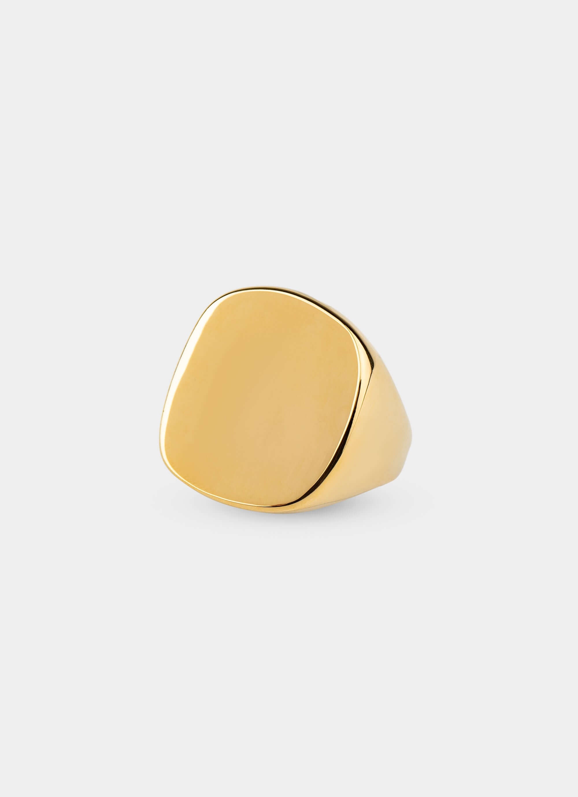 18k gold plated rounded signet ring – Vendetta Jewellery