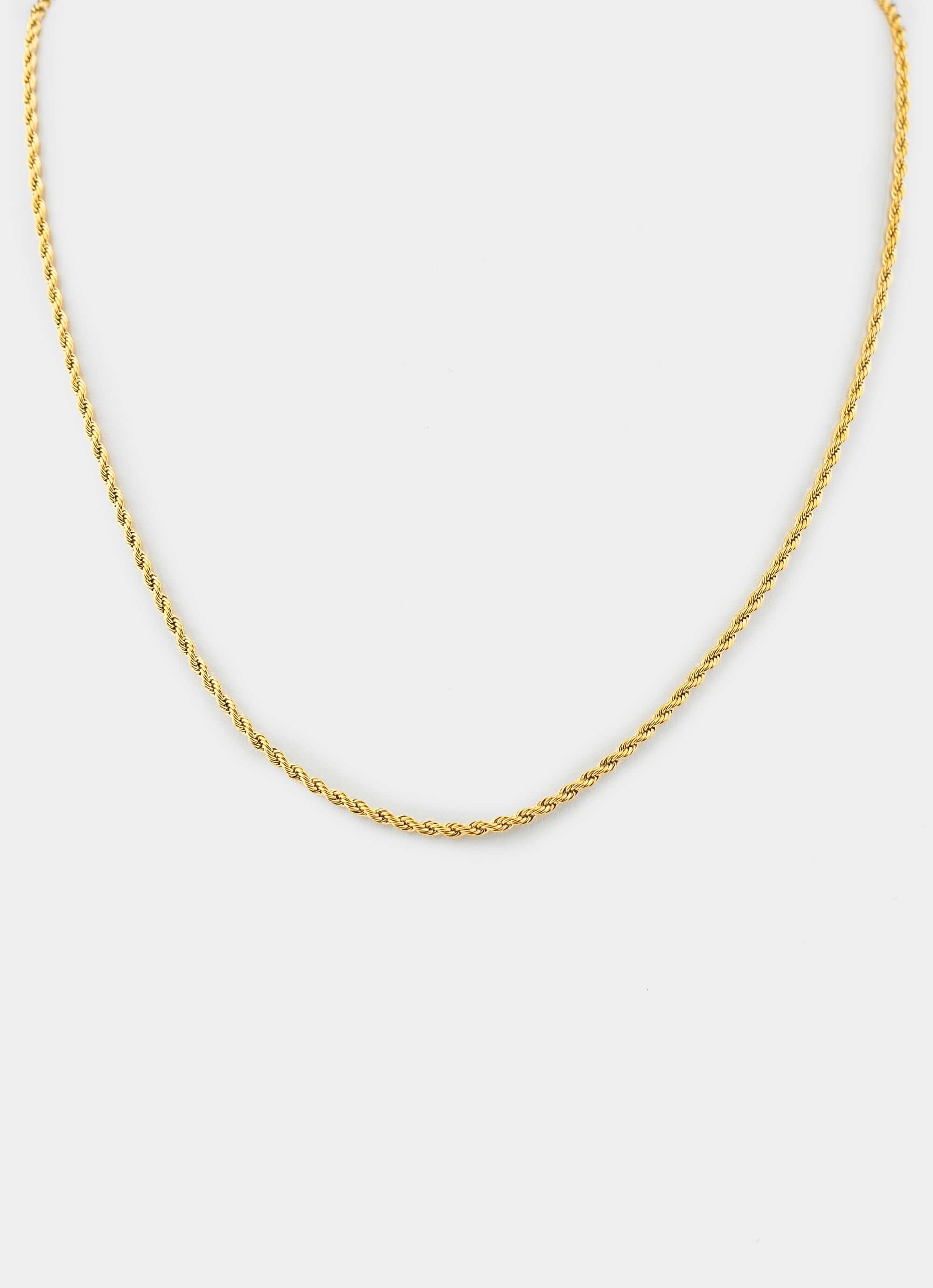 18k gold plated rope chain 2mm – Vendetta Jewellery