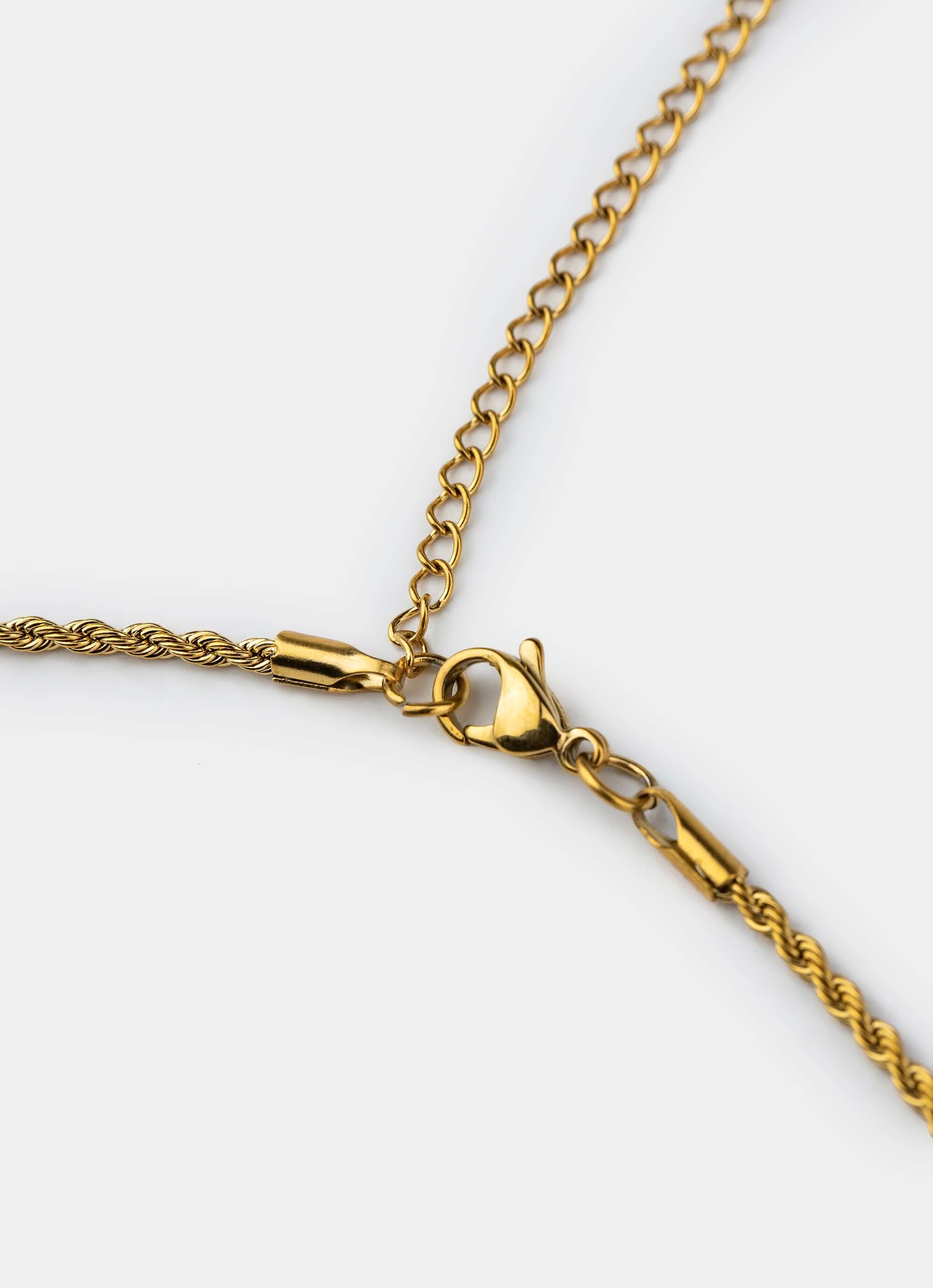 18k gold plated rope chain – clasp and links – Vendetta Jewellery