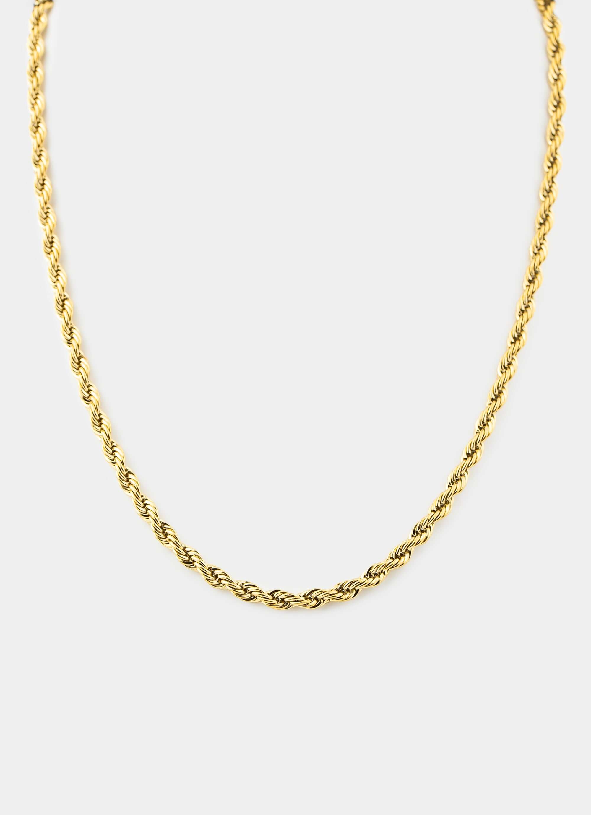 18K gold plated rope chain 5mm – Vendetta Jewellery