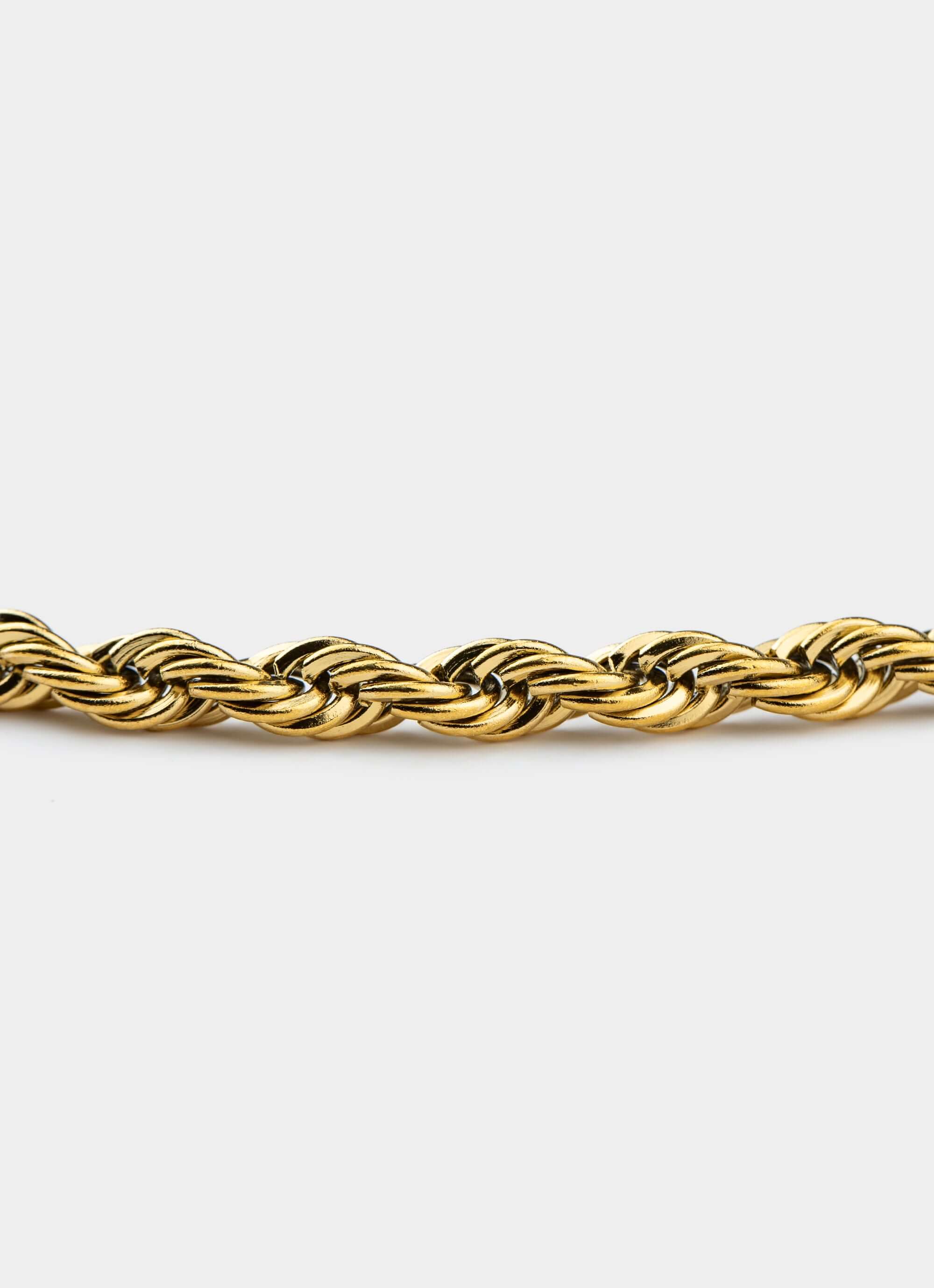 18k gold plated rope chain – 5mm width – Vendetta Jewellery