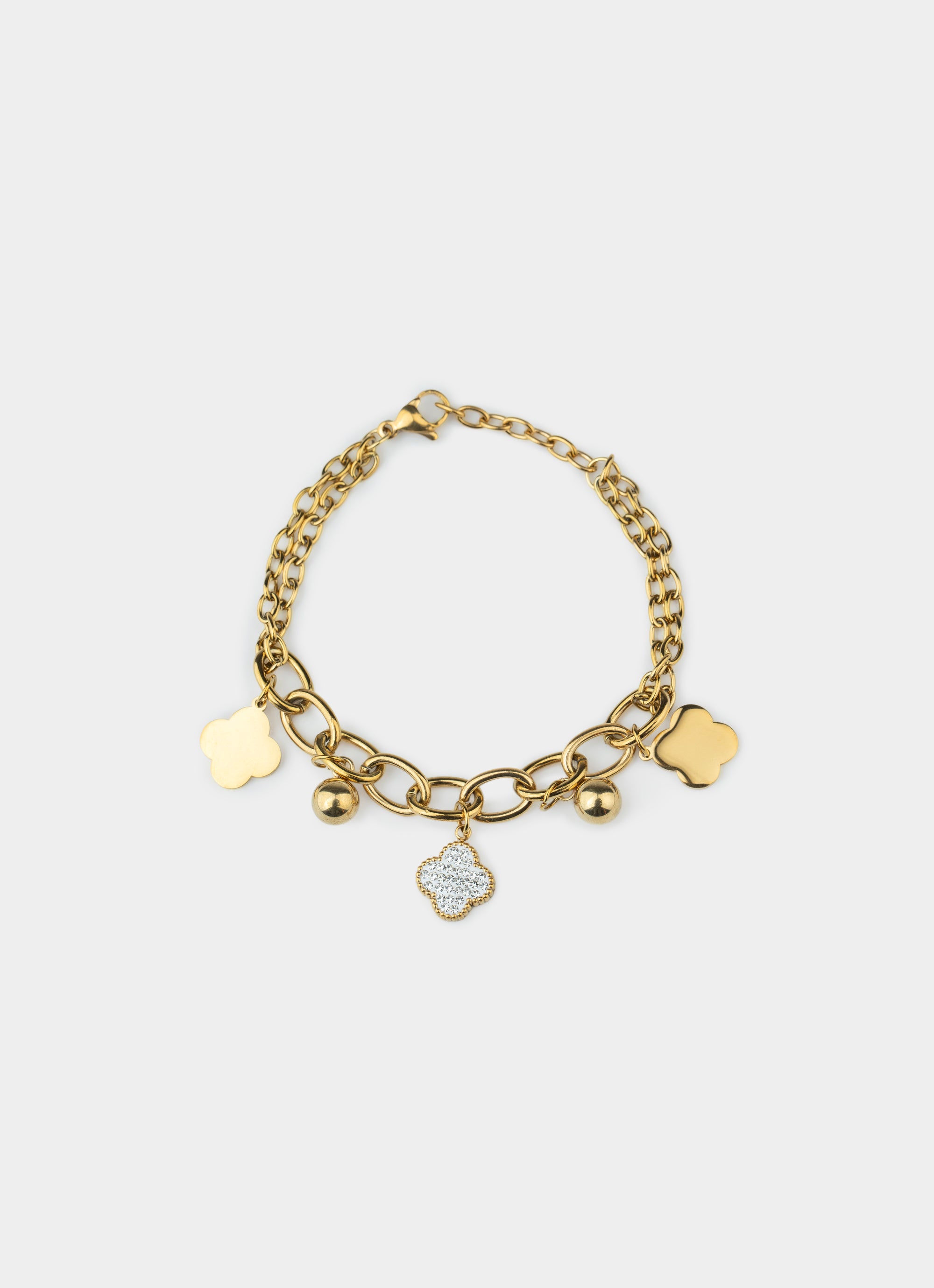 Vendetta Four Leaf Mini Charm Bracelet - 18k Gold Plated