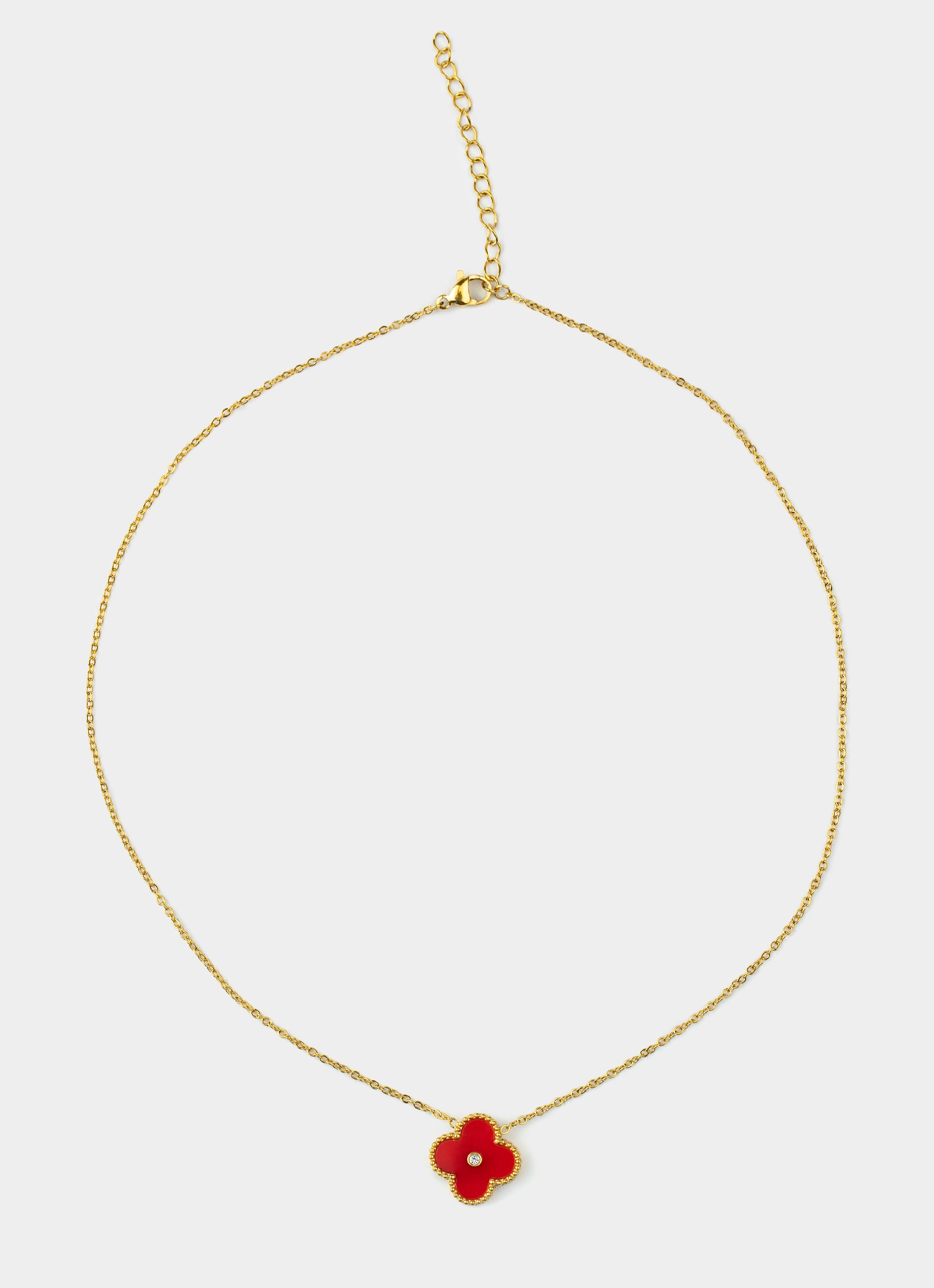 Four Leaf Stud Necklace - 18k Gold Plated