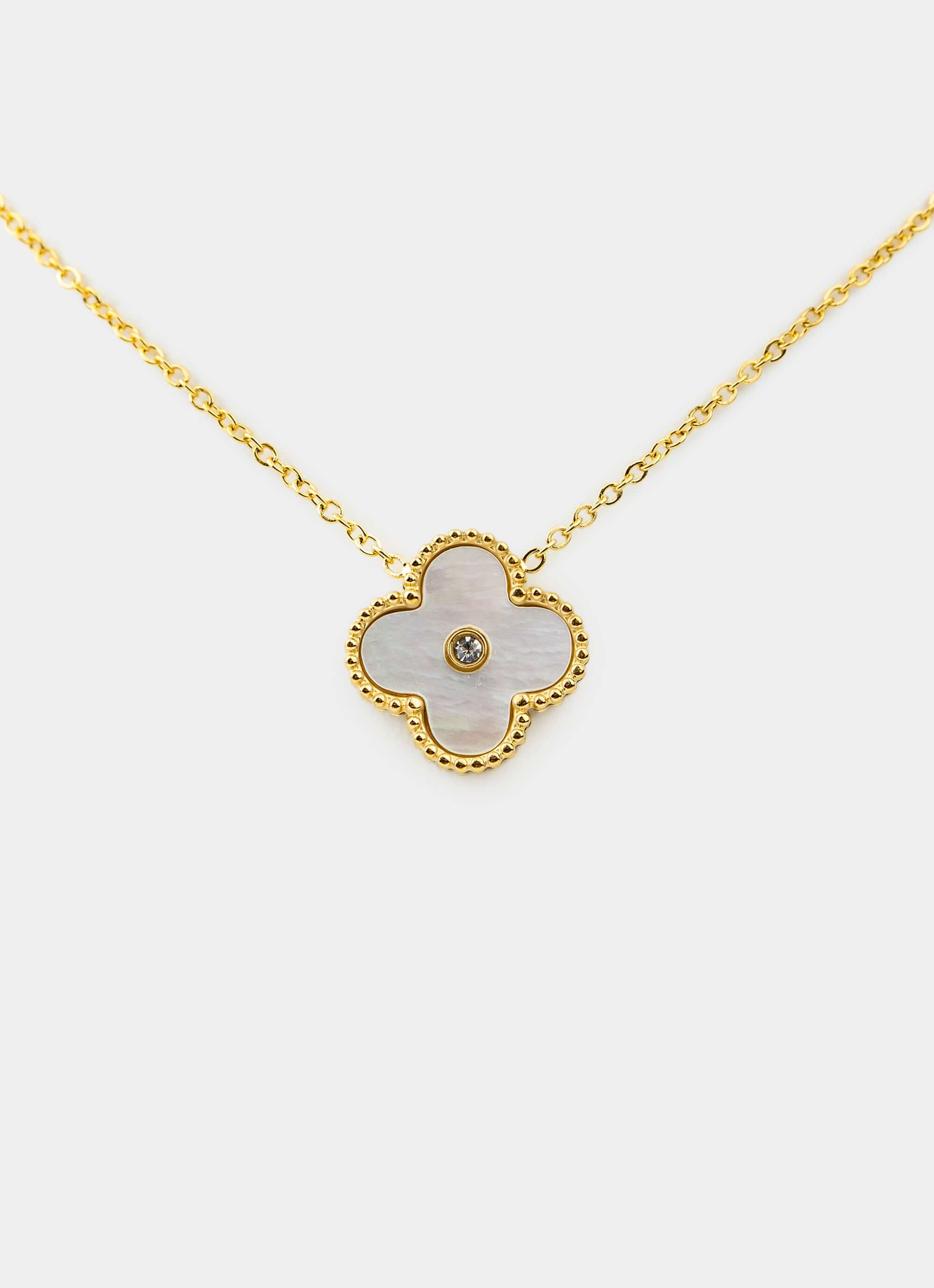 gold plated necklace – four leaf design – Vendetta Jewellery