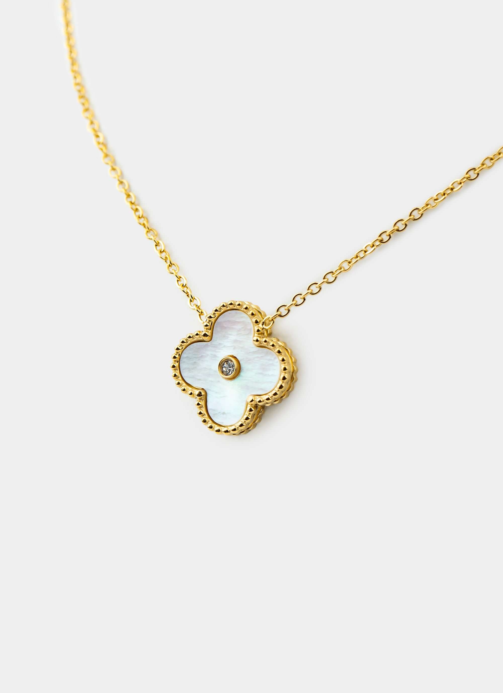 gold plated necklace – four leaf design – Vendetta Jewellery