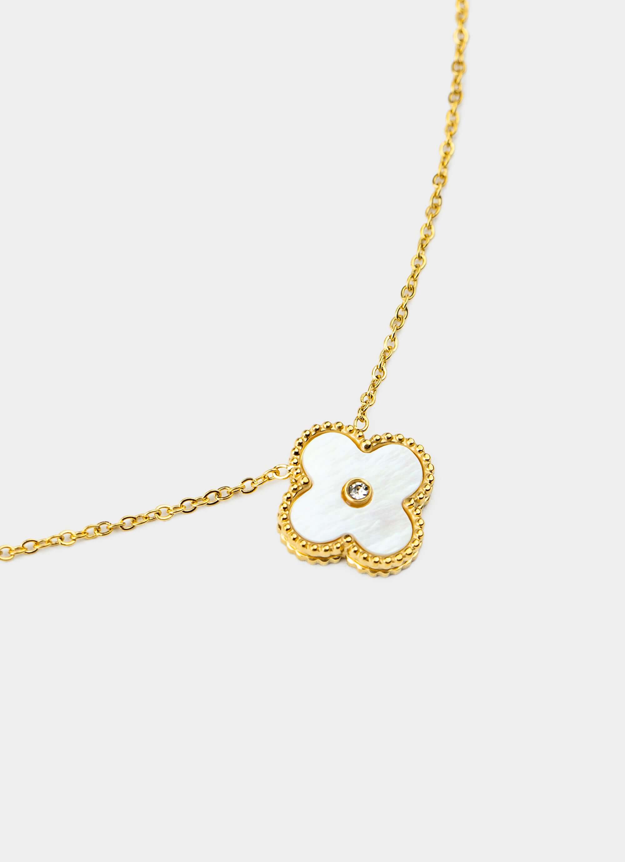 18k gold plated four leaf necklace – Vendetta Jewellery