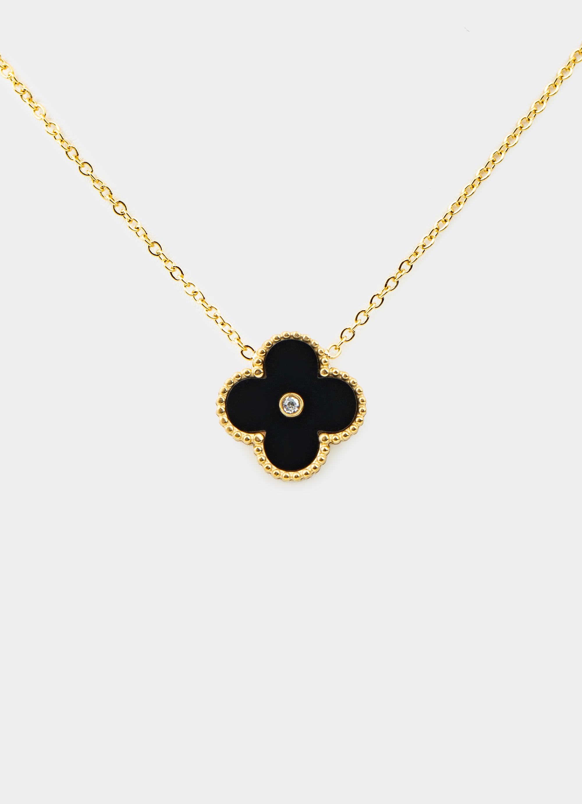 Four Leaf Stud Necklace - 18k Gold Plated