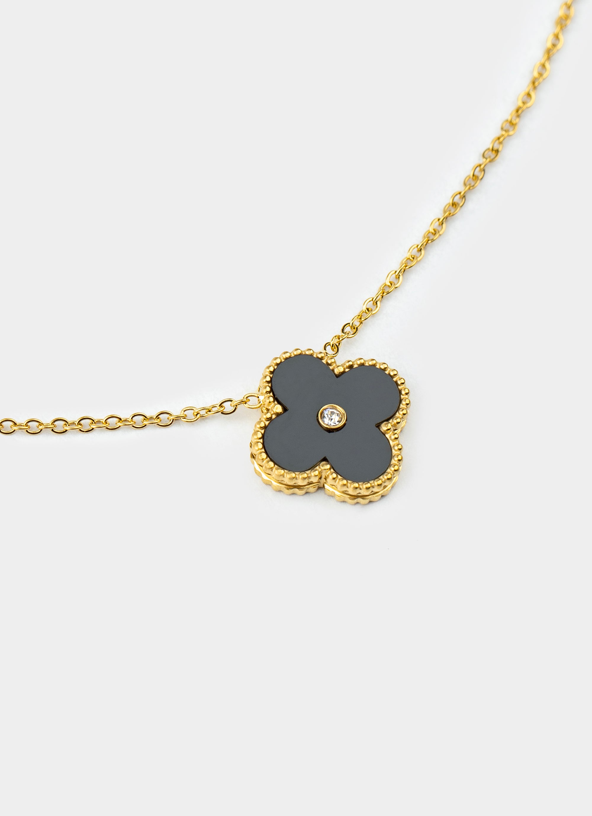 Four Leaf Stud Necklace - 18k Gold Plated