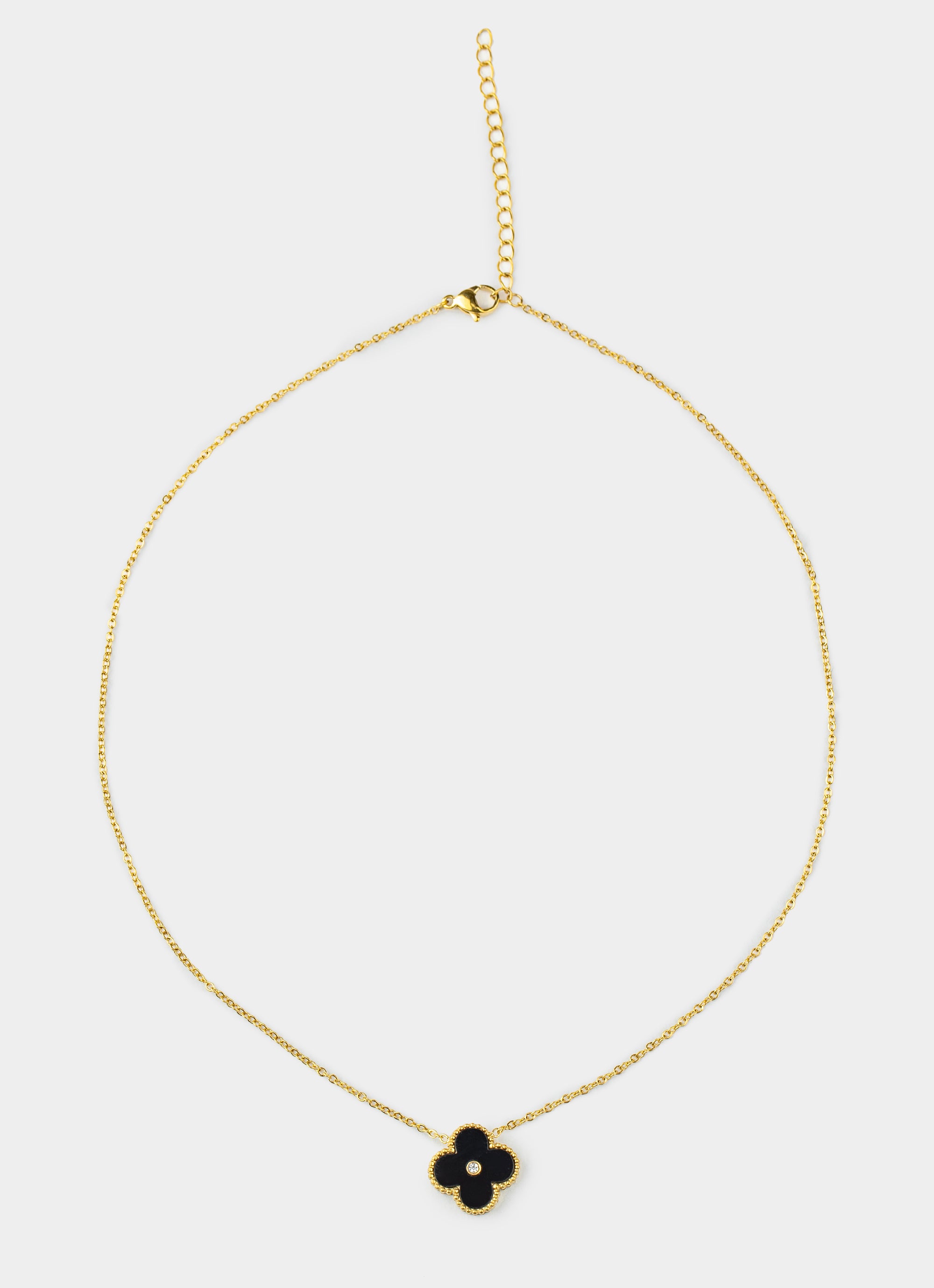 Four Leaf Stud Necklace - 18k Gold Plated