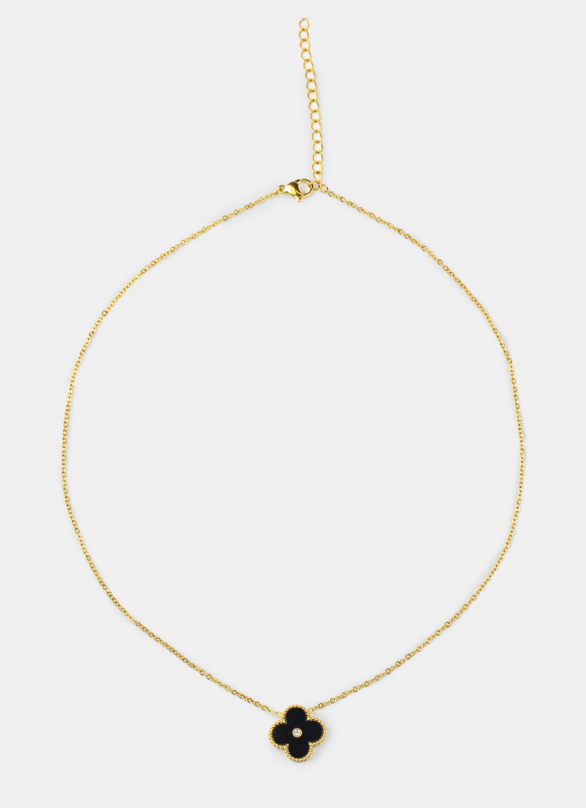 gold plated necklace – four leaf design – Vendetta Jewellery