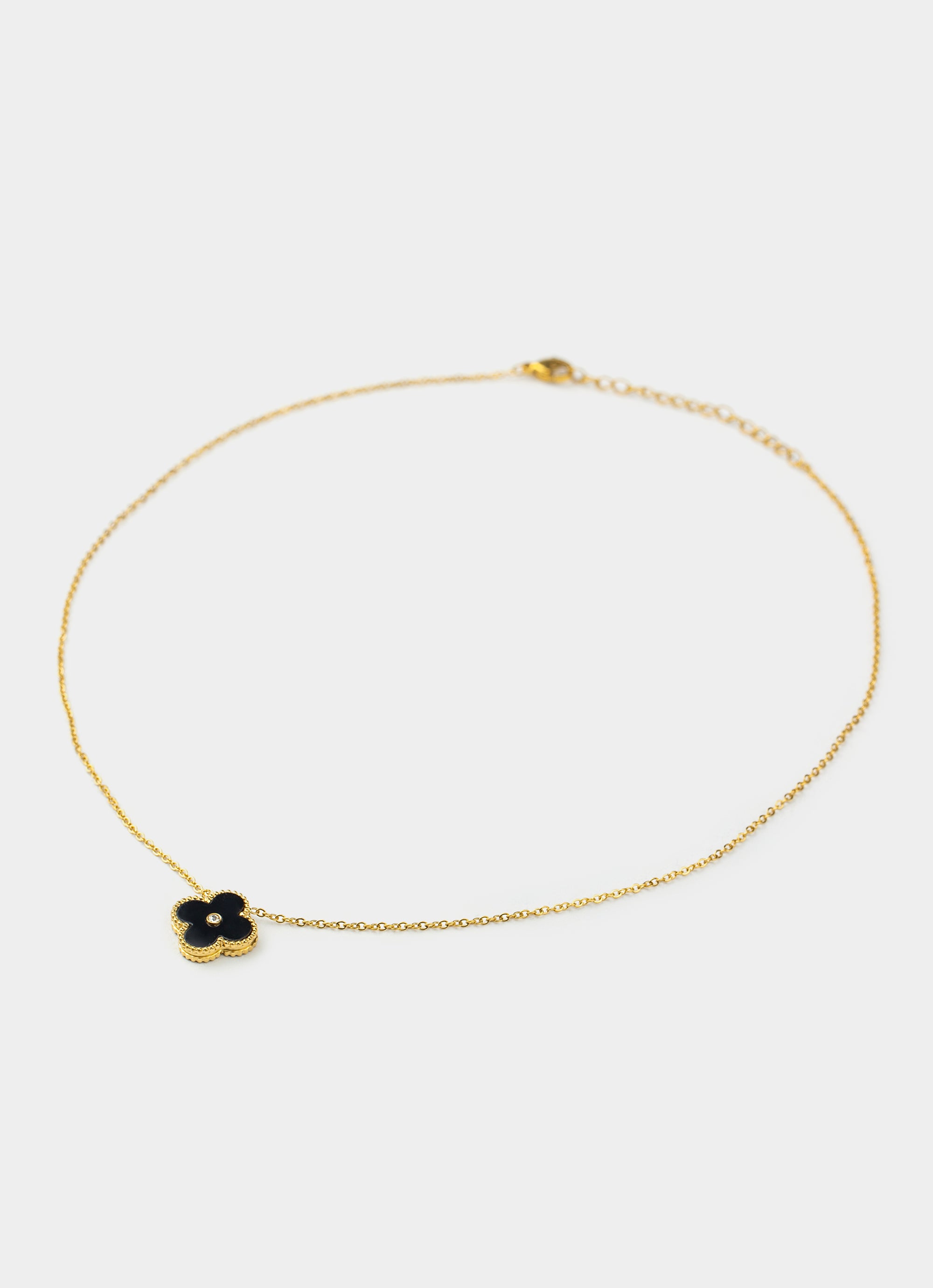 Four Leaf Stud Necklace - 18k Gold Plated