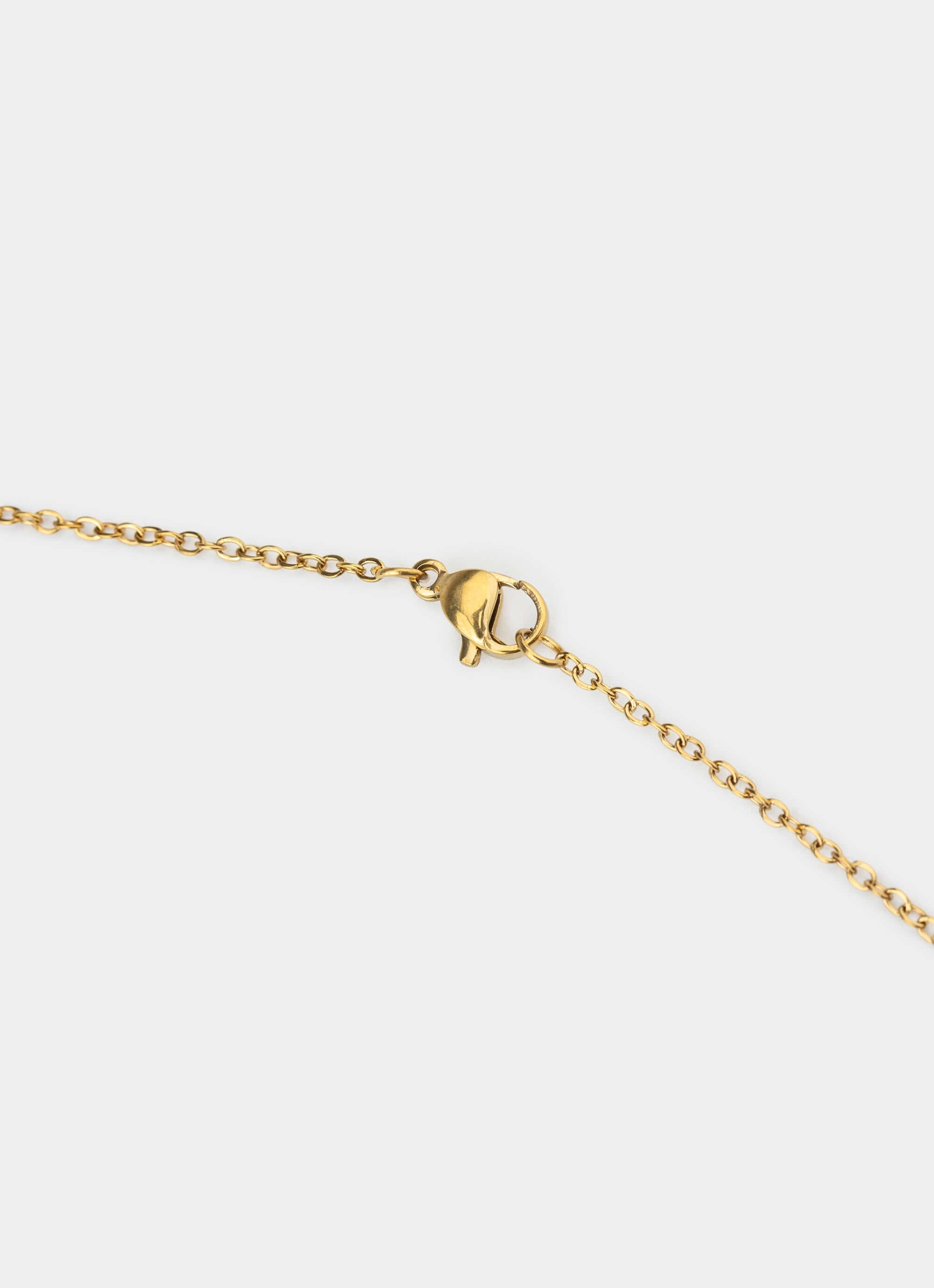 stainless steel necklace – gold clasp detail – Vendetta Jewellery