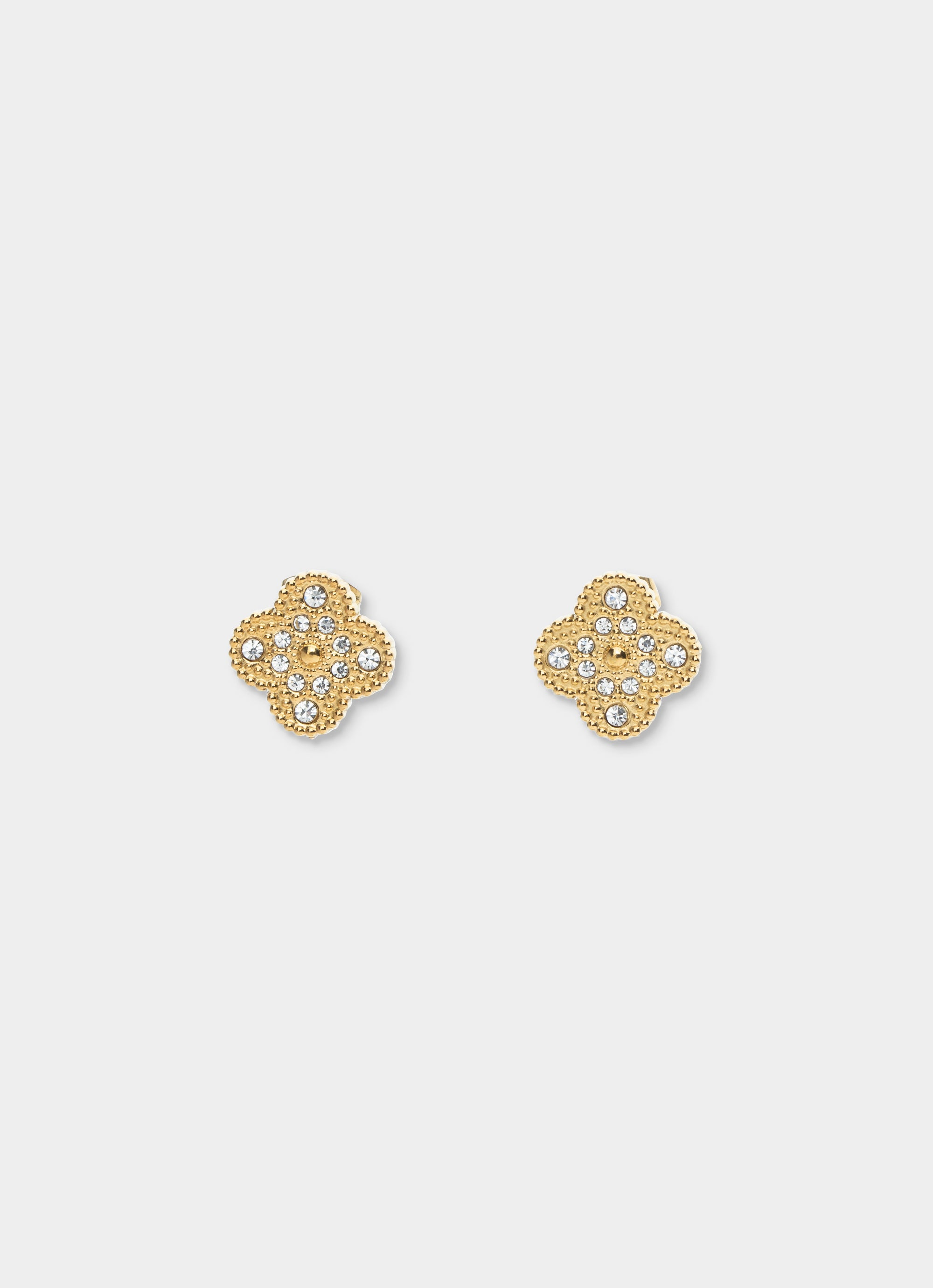 Vendetta Four Leaf Gold Stud Earring - 18k Gold Plated