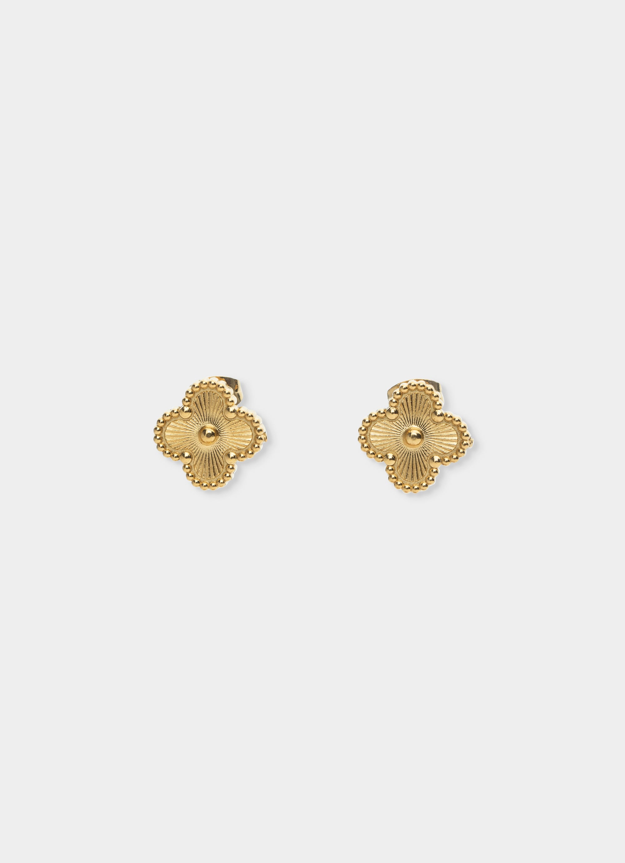 Vendetta Four Leaf Gilded Fill Earring - 18k Gold Plated