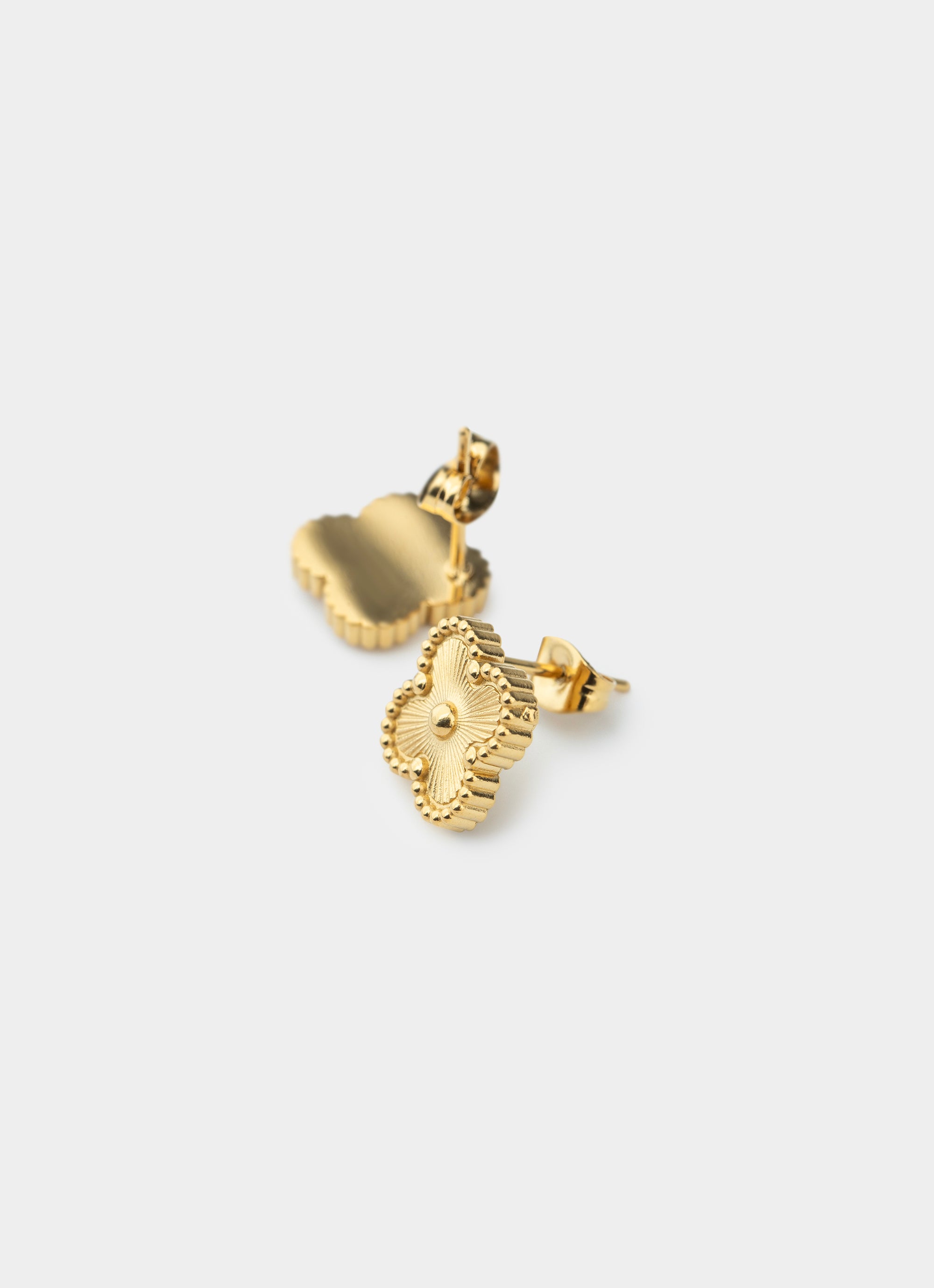 Vendetta Four Leaf Gilded Fill Earring - 18k Gold Plated