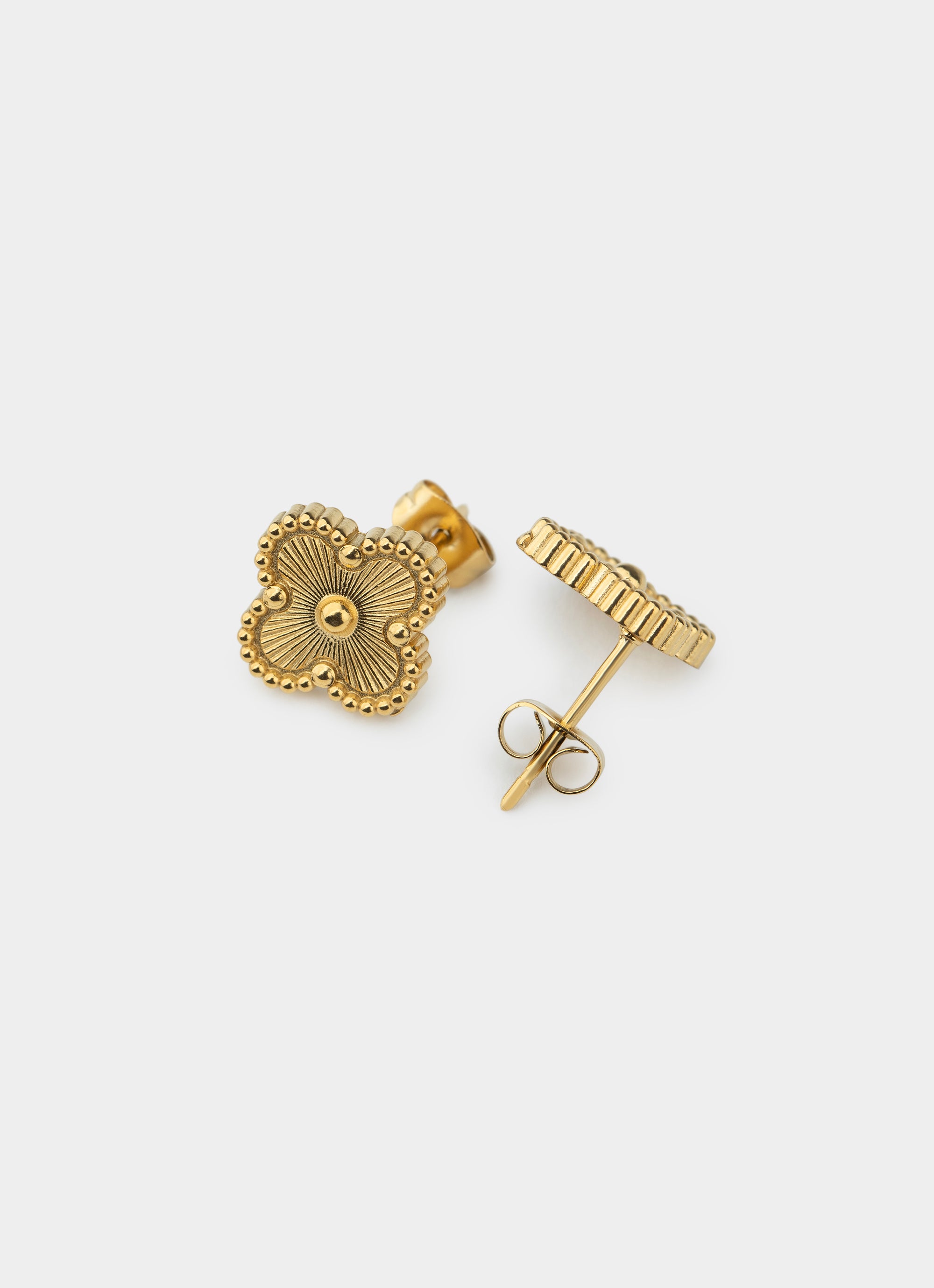 Vendetta Four Leaf Gilded Fill Earring - 18k Gold Plated