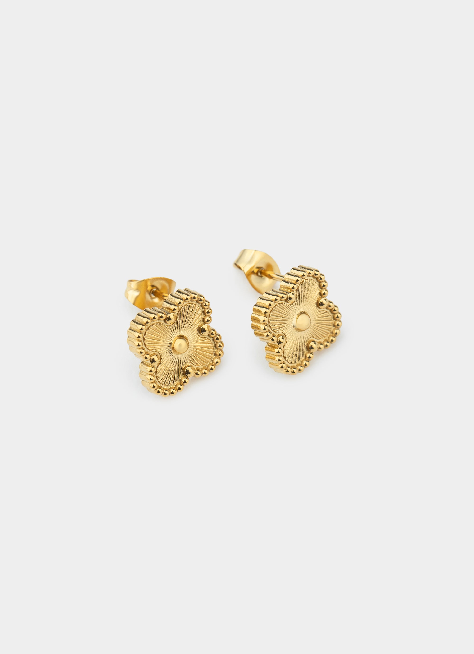 Vendetta Four Leaf Gilded Fill Earring - 18k Gold Plated