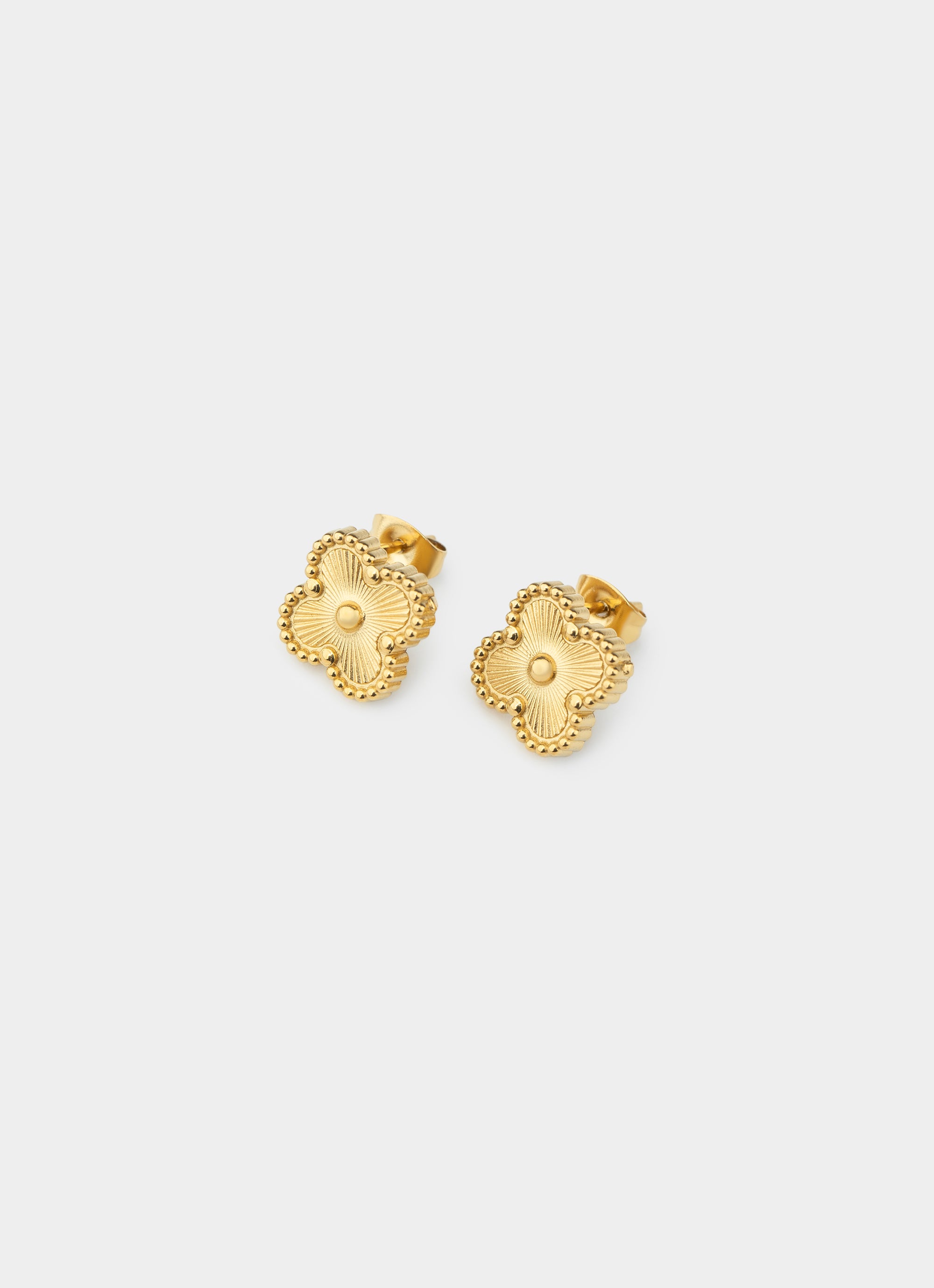 Vendetta Four Leaf Gilded Fill Earring - 18k Gold Plated
