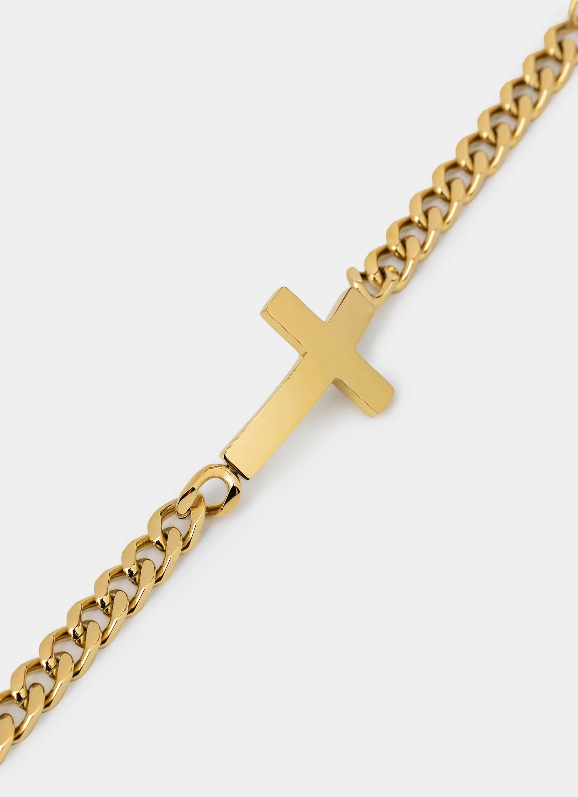 18k gold plated bracelet – cross detail – Vendetta Jewellery