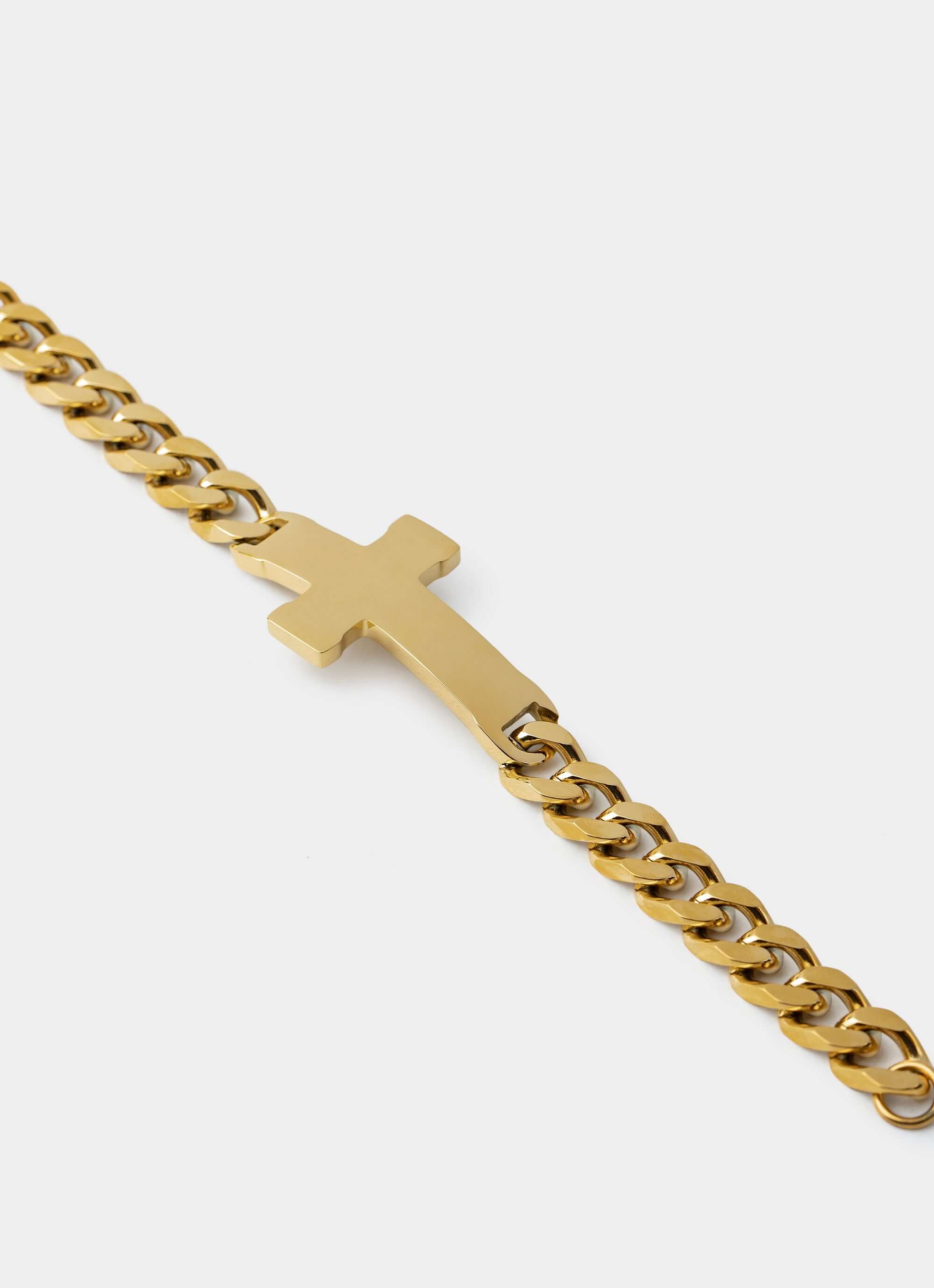 18k gold plated bracelet – Cuban cross detail – Vendetta Jewellery